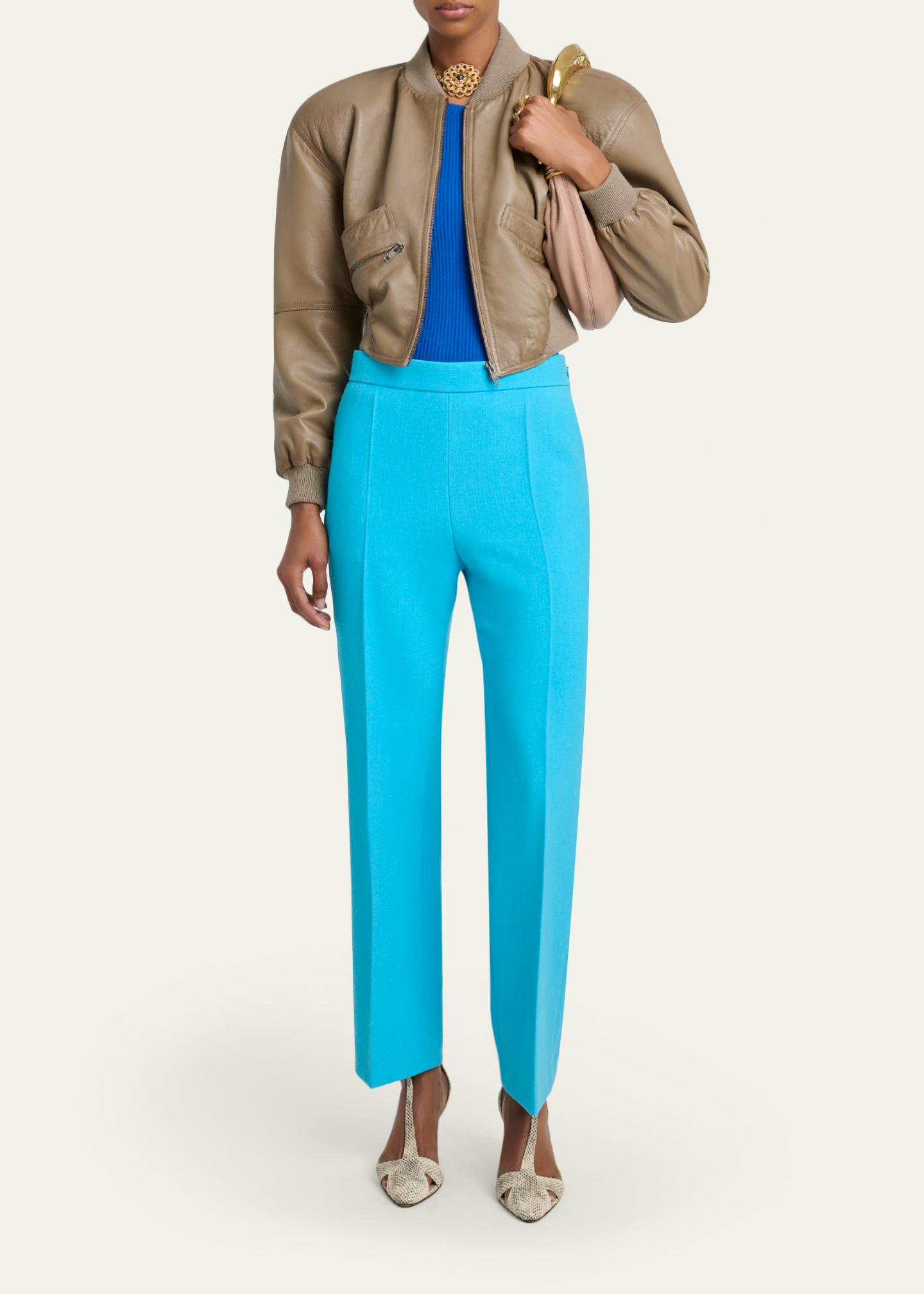 Chloe Lower Impact Wool Crepe Straight-Leg Ankle Pants - Bergdorf