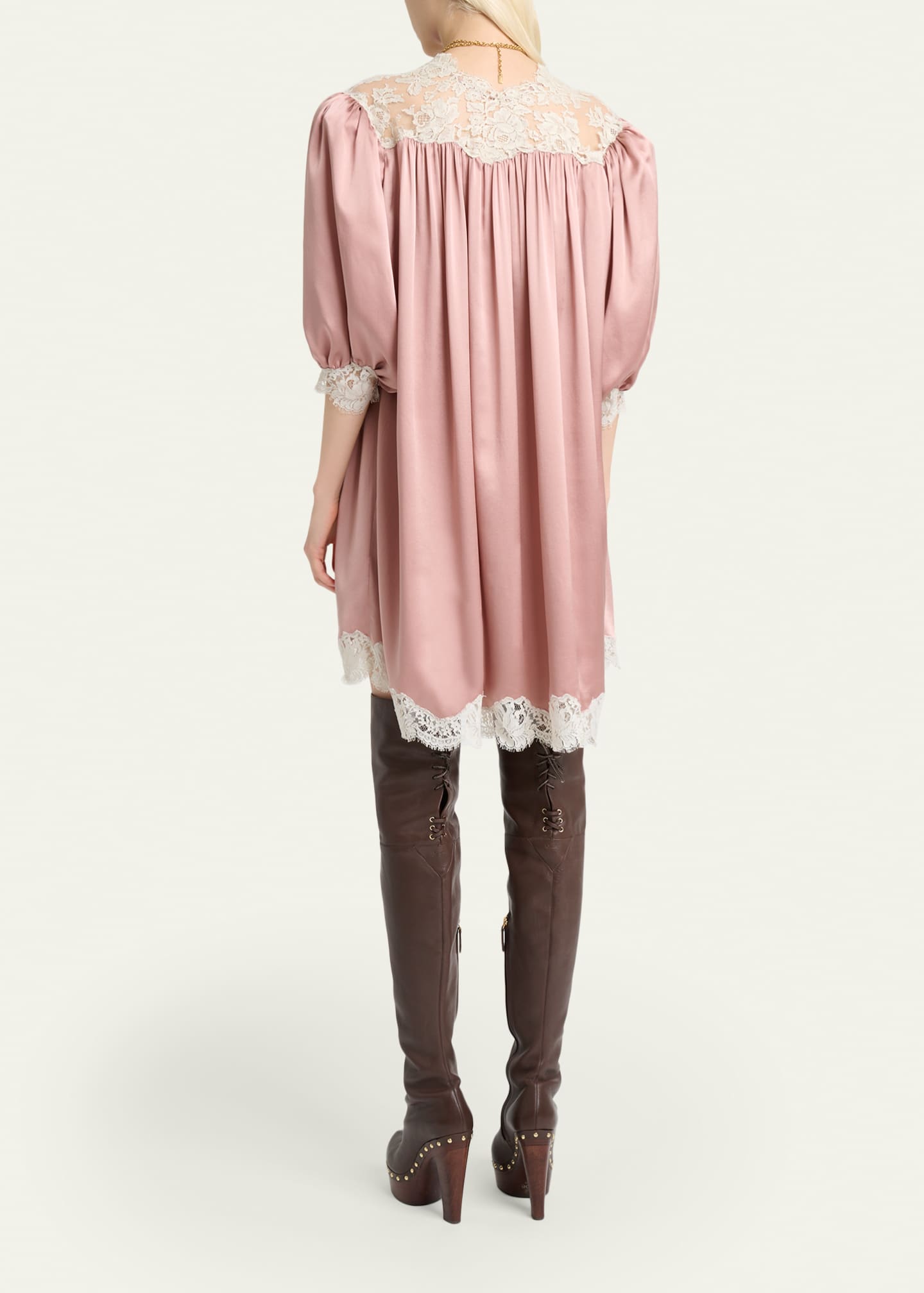 long sleeve silk dress short Quince Women's Long Sleeve Mini Dress, Medium Size, Wine Tasting Color, 100% Washable Silk Material
