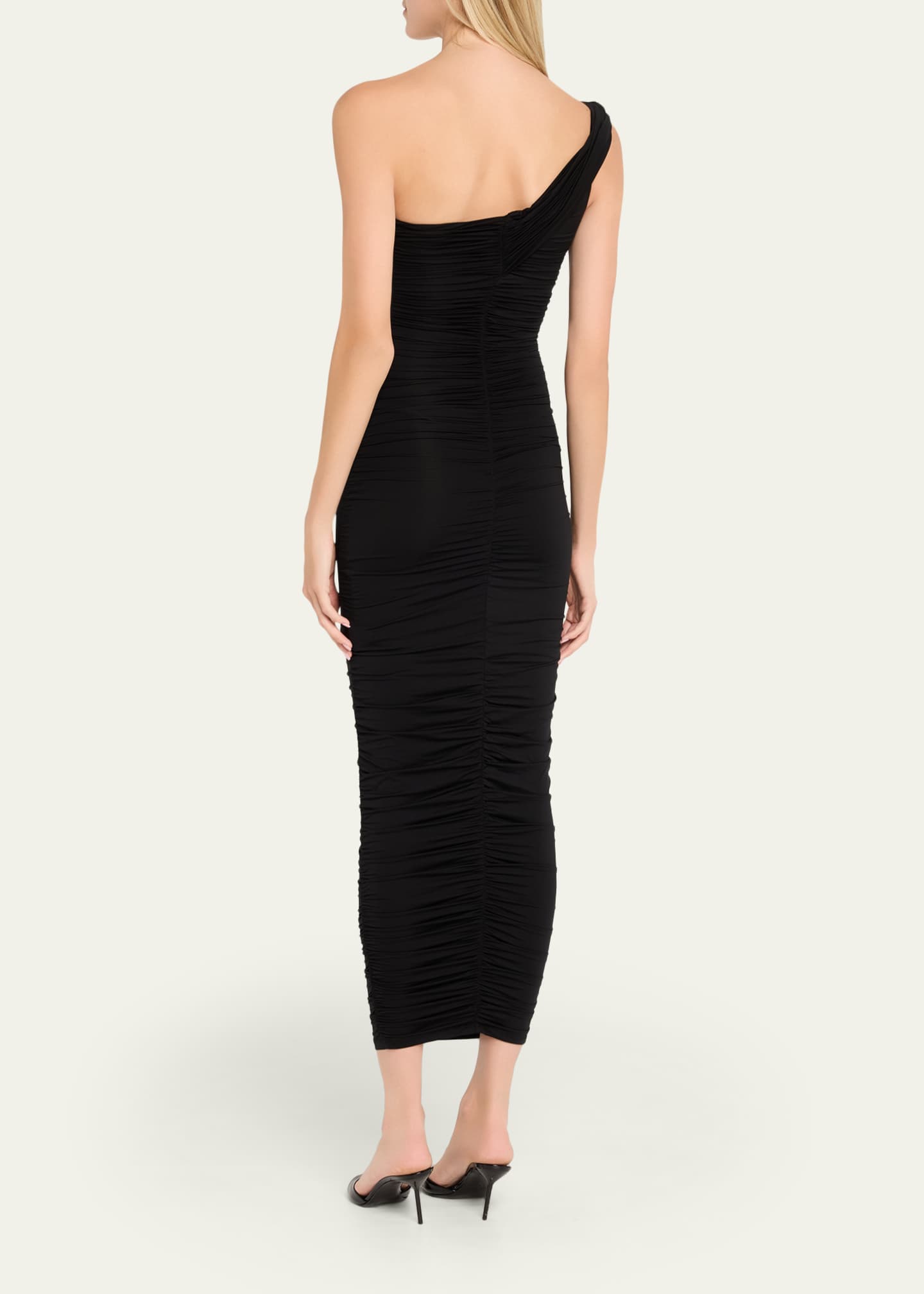 L'agence Women's Cheryl Shirred Midi Dress - Black - Size 8