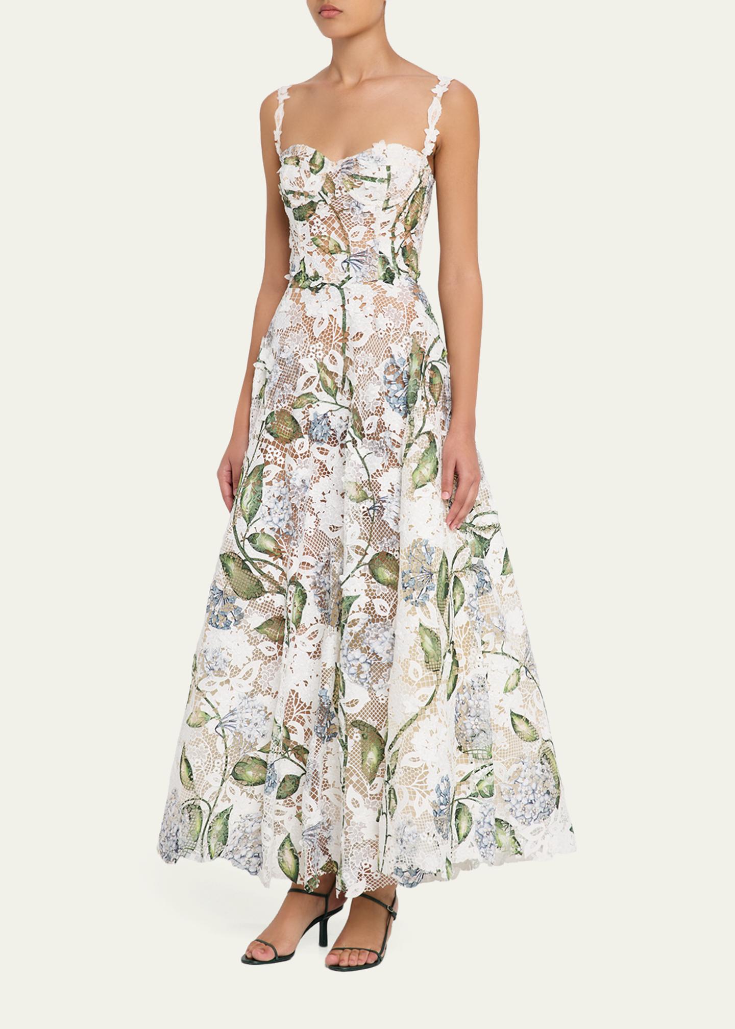 chinese dress ladies Oscar de la Renta Dahlia Floral-appliqué Mini Dress – Runway Catalog main image 0