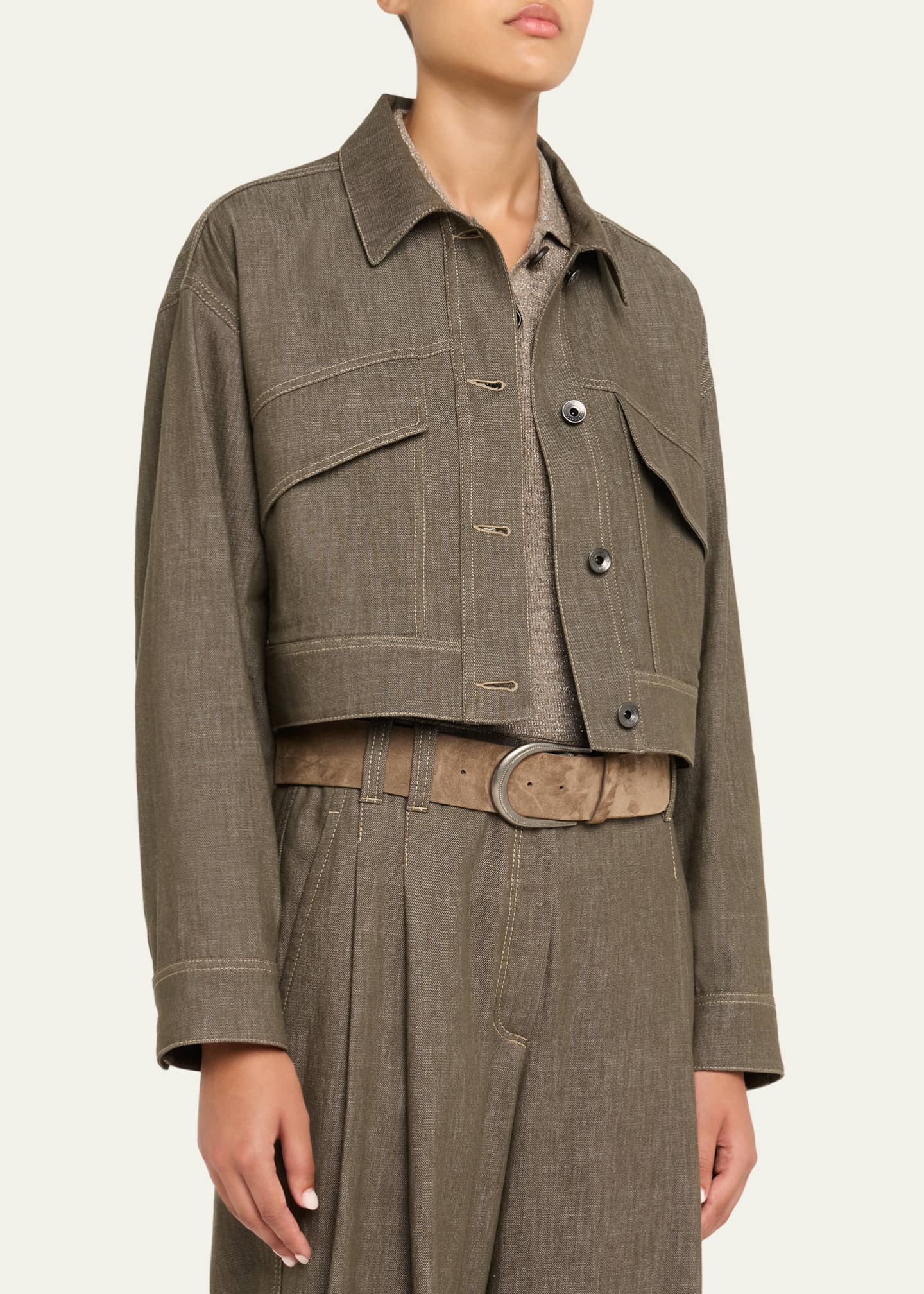 Brunello Cucinelli Denim Cropped Jacket - Bergdorf Goodman