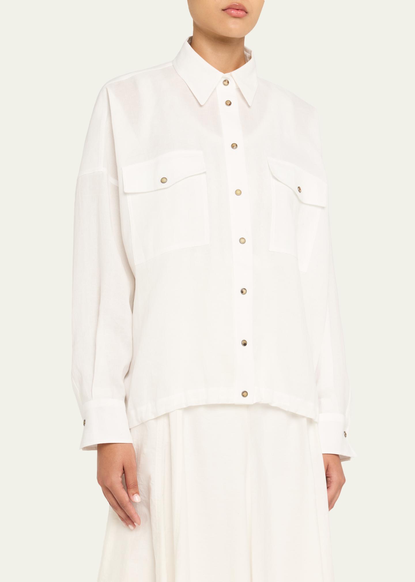 Brunello Cucinelli Structured Cotton Utility Shirt - Bergdorf Goodman