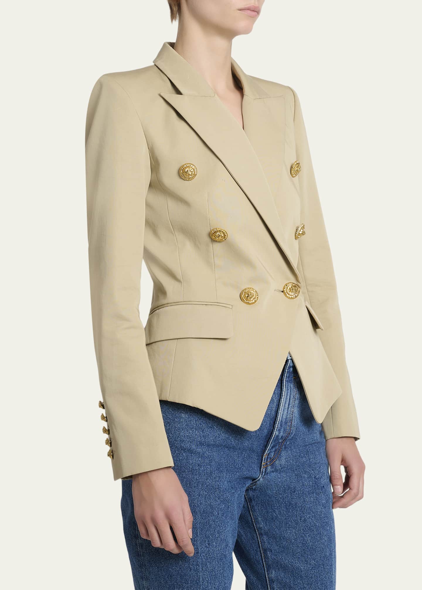 BALMAIN バルマン ダブルブレスト ジャケット 44 Balmain 6-Button Double-Breasted Gabardine Jacket - Bergdorf Goodman