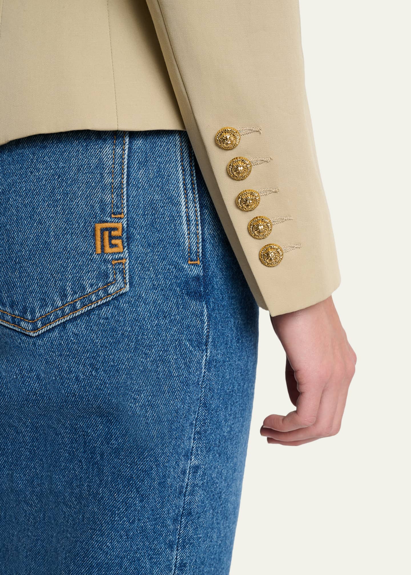 Balmain 6-Button Double-Breasted Gabardine Jacket - Bergdorf Goodman