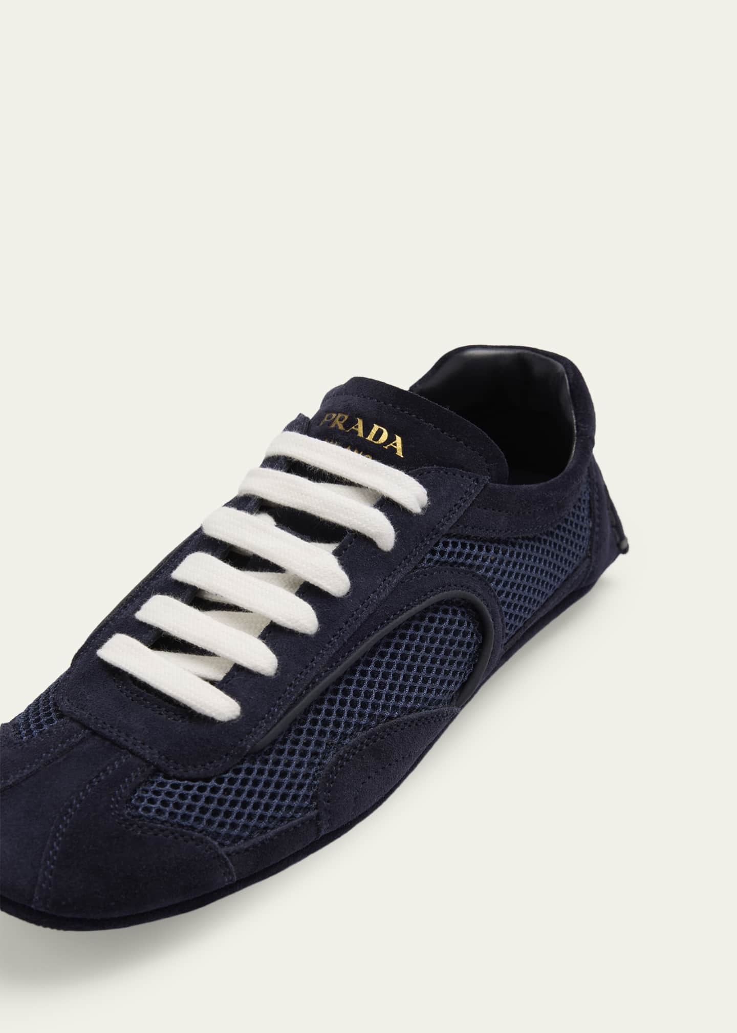 Prada Monte Carlo Leather And Mesh Low-Top Sneakers - Bergdorf Goodman