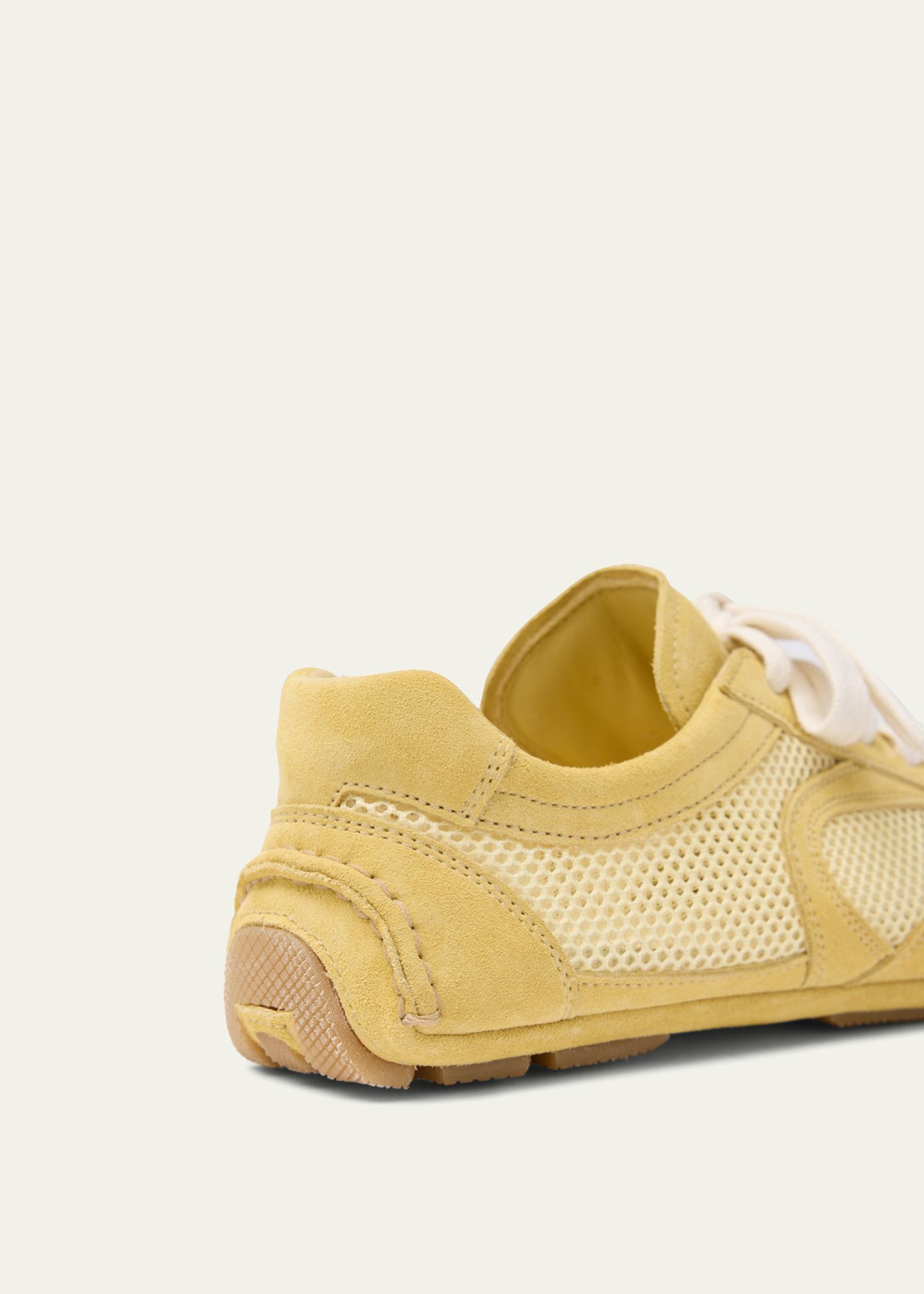 Prada Monte Carlo Leather And Mesh Low-Top Sneakers - Bergdorf Goodman