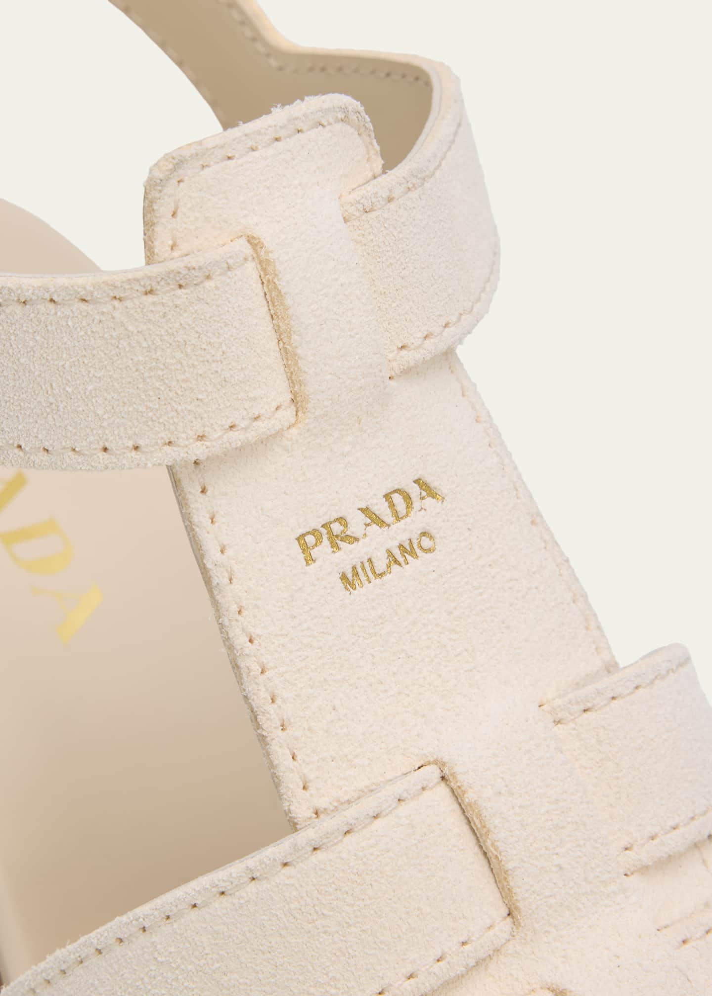 Prada 90mm Stride Suede Platform Fisherman Sandals - Bergdorf Goodman