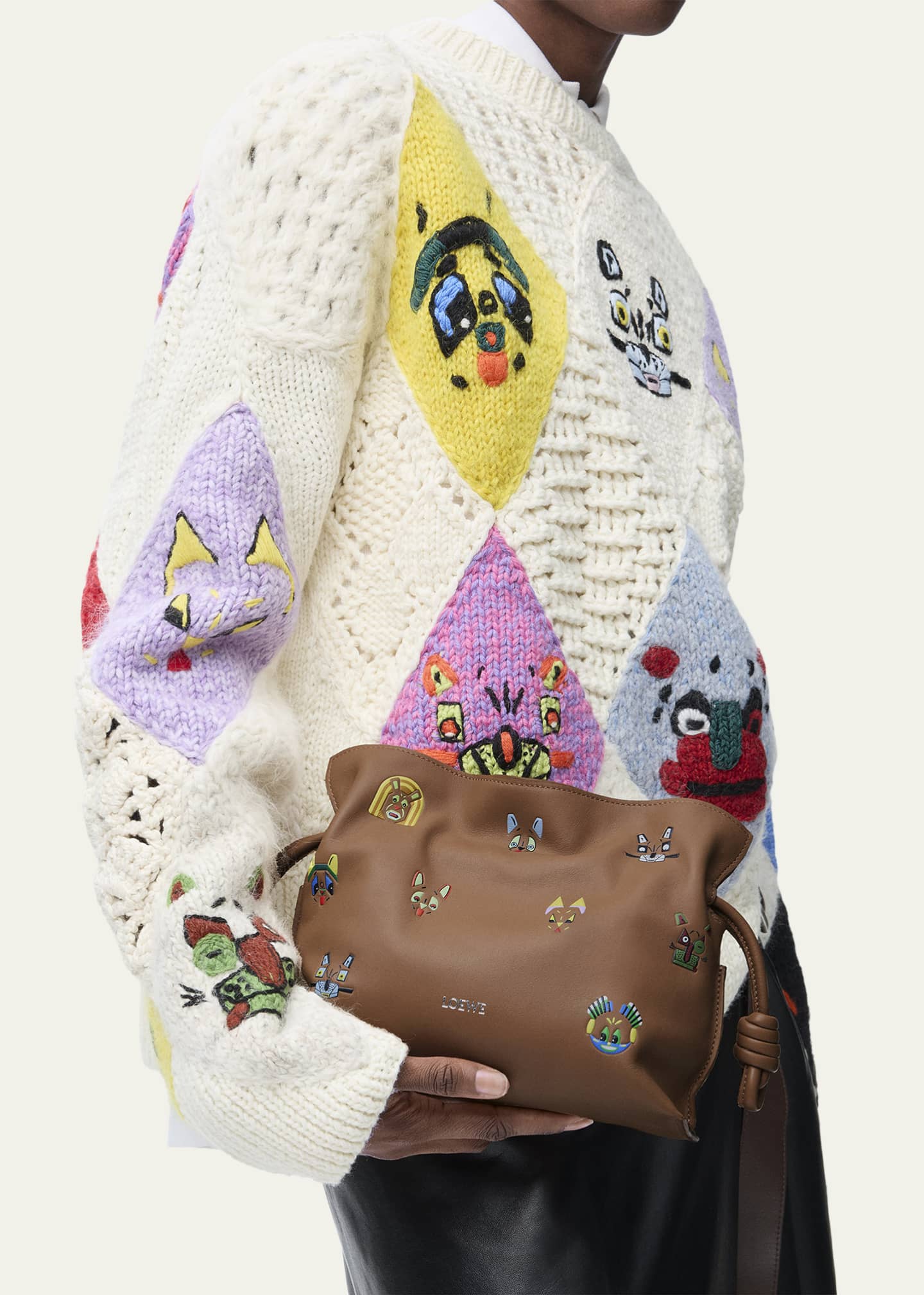 Loewe x Louis Wain Flamenco Clutch Bag in Leather - Bergdorf Goodman