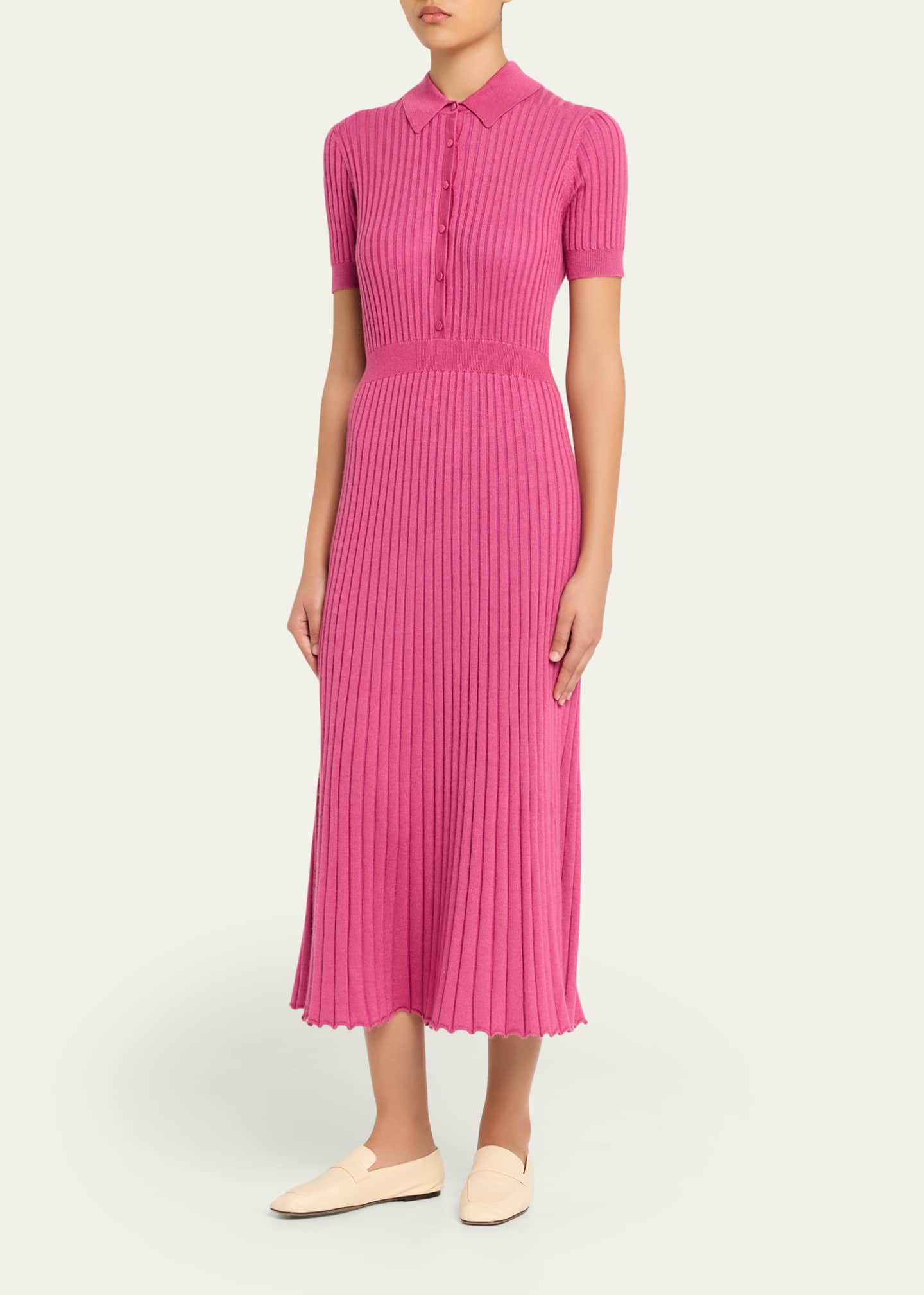 Gabriela Hearst Amor Rib Knit Cashmere-Silk Midi Dress, English Gr, Women's, XL, Casual & Work Dresses Knit Dresses