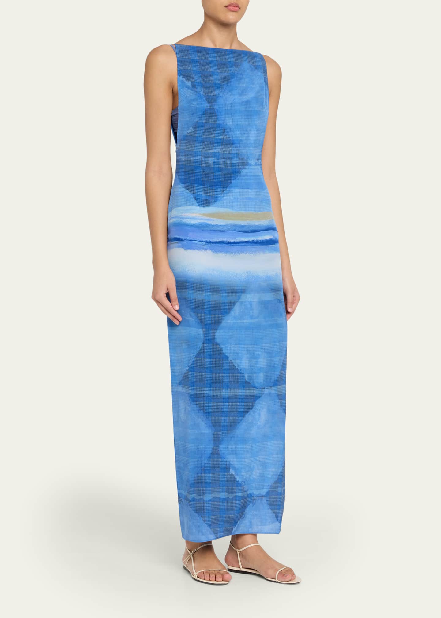 sir maxi dress SIR Isla Printed Maxi Dress, Estela Azure, Women's, 3, Casual & Work Dresses Maxi Dresses