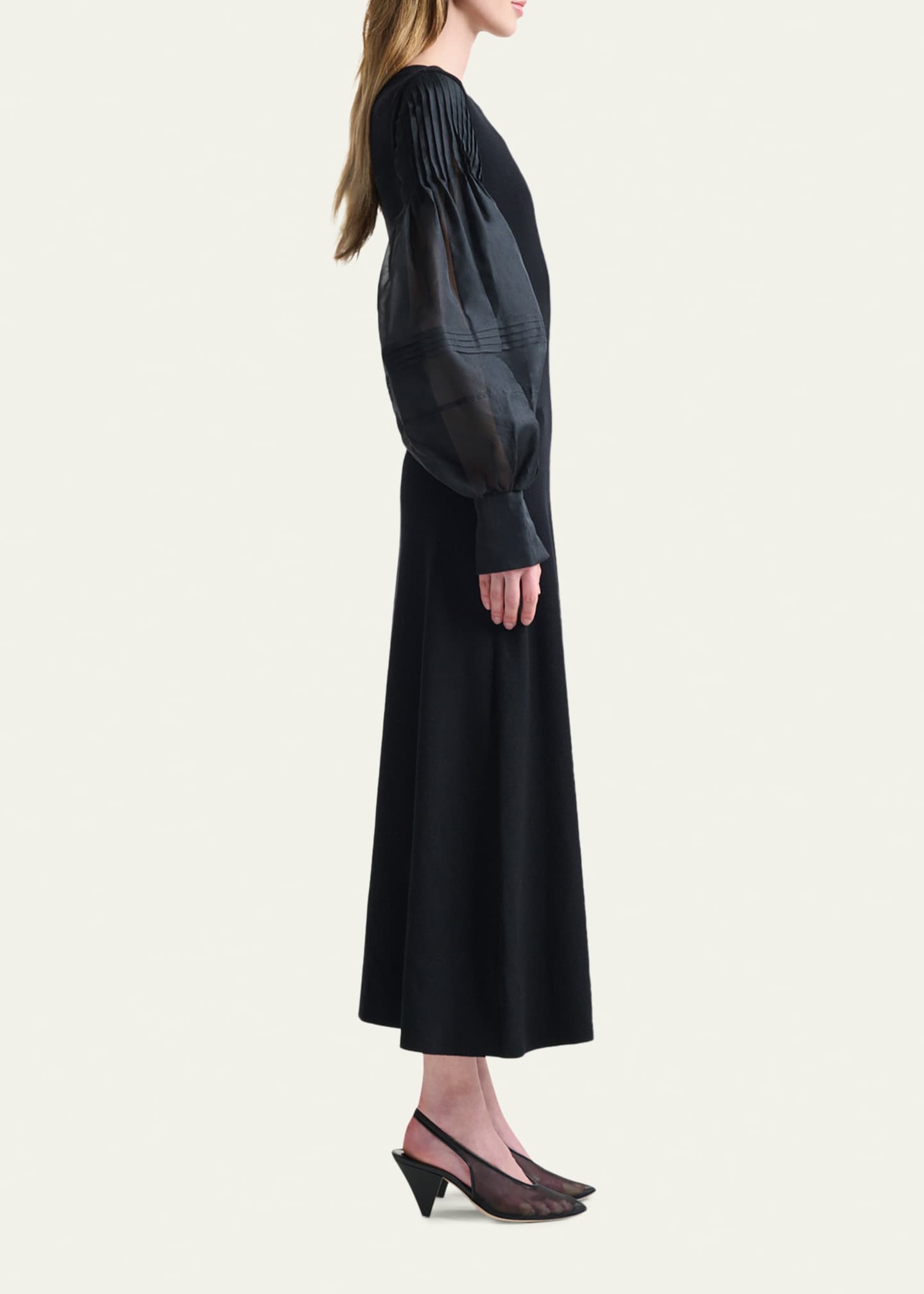 Altuzarra Carino Balloon Sleeve Silk Dress - Black