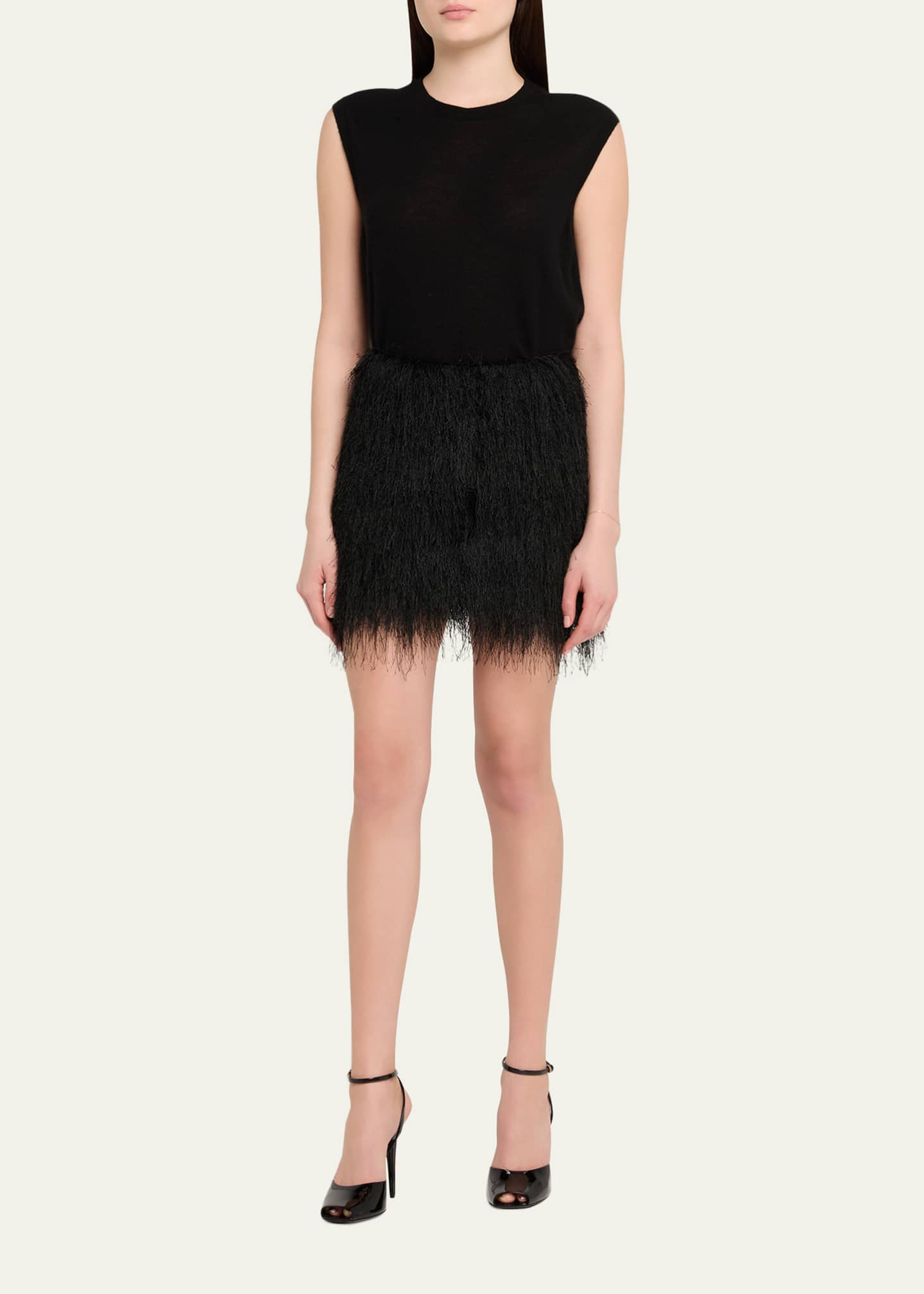 AEXAE Fringe Mini Skirt - Bergdorf Goodman