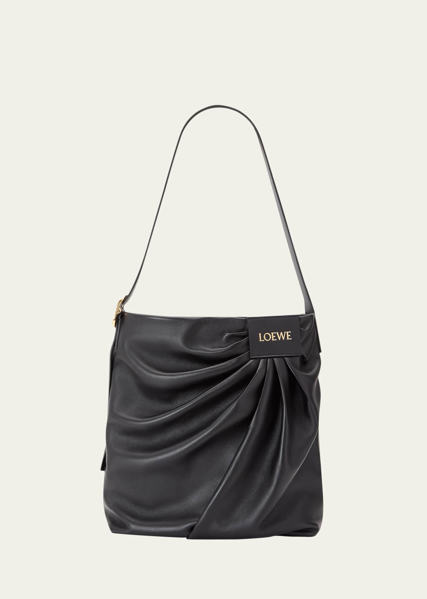 Loewe Pleated Tote Bag in Leather - Bergdorf Goodman