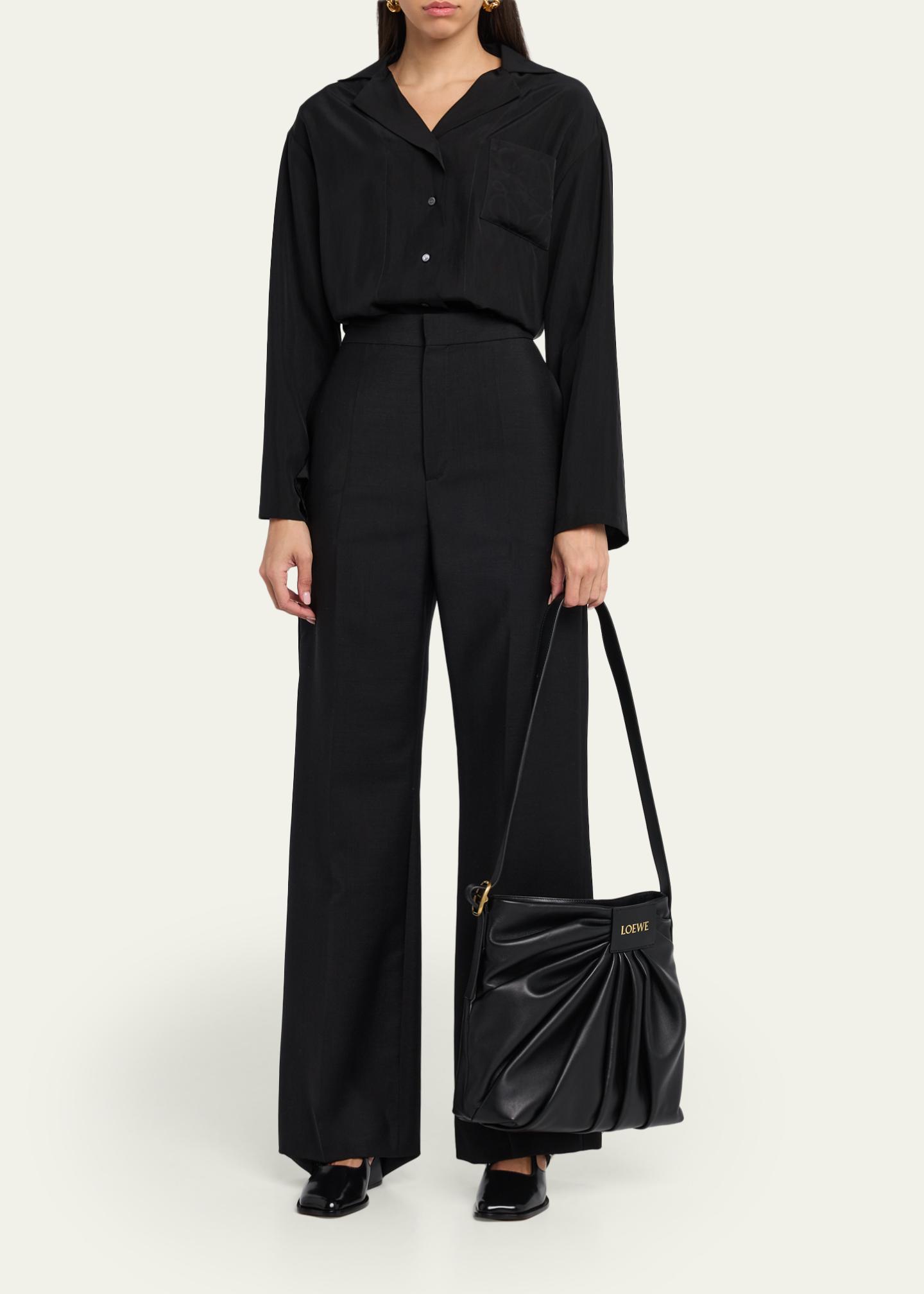 LOEWE Pleated Tote Bag in Leather - Bergdorf Goodman