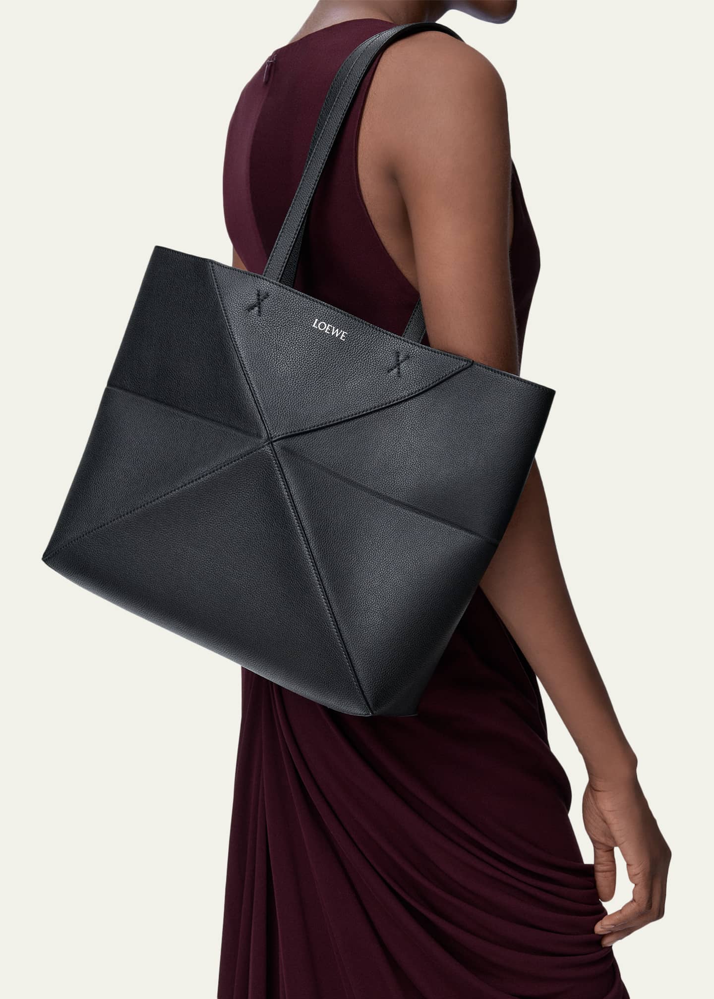Loewe Puzzle Fold Tote Bag in Leather - Bergdorf Goodman