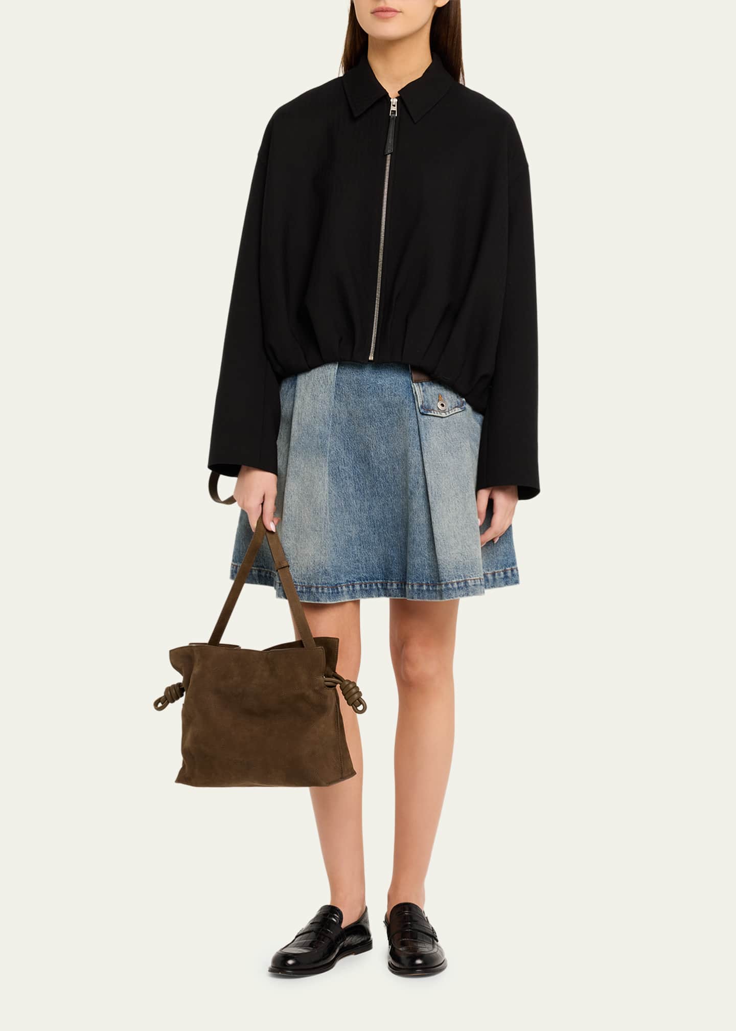 Loewe Flamenco Clutch Bag in Nubuck Leather - Bergdorf Goodman
