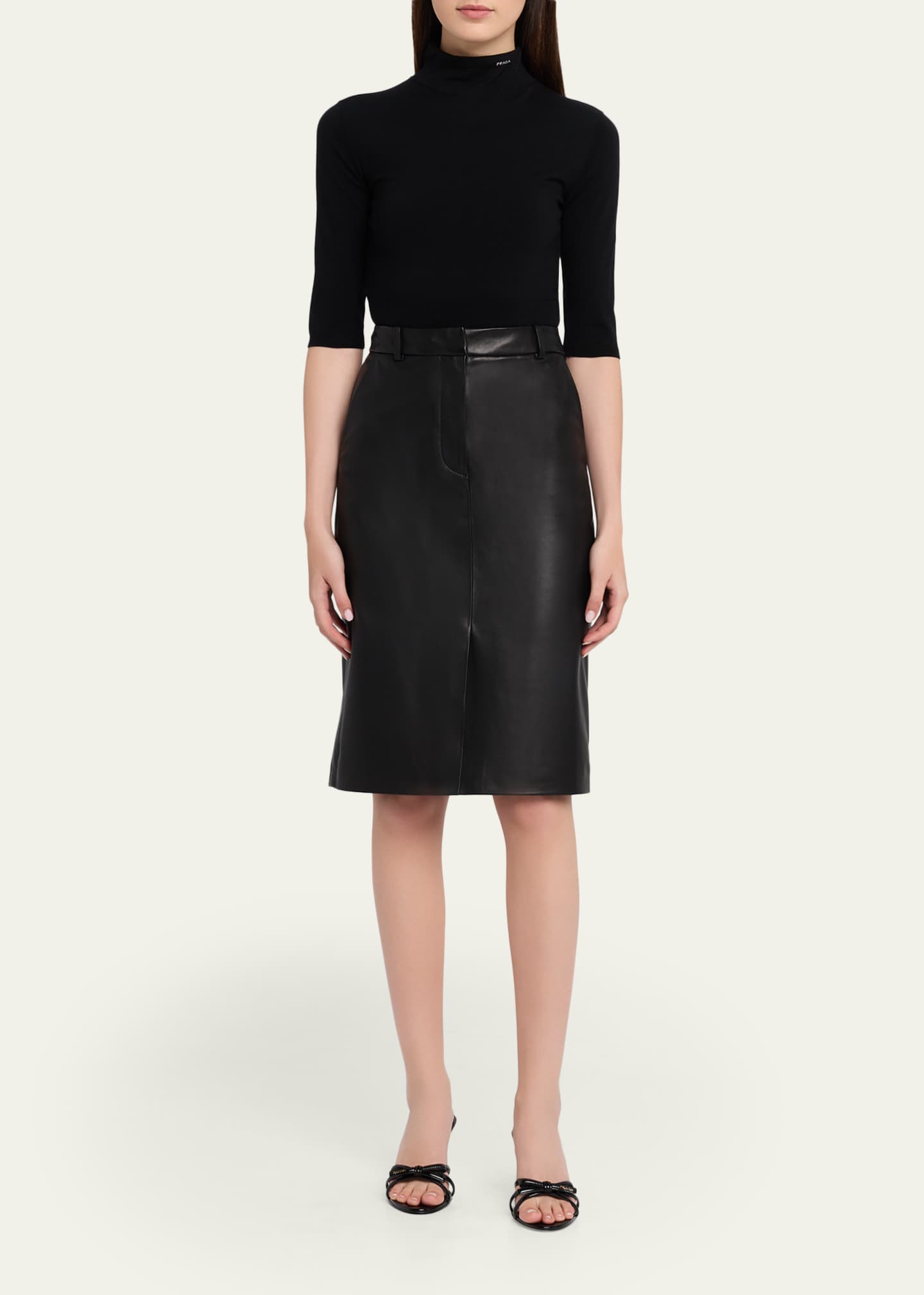 Prada 75mm Vernice Leather Mule Sandals - Bergdorf Goodman