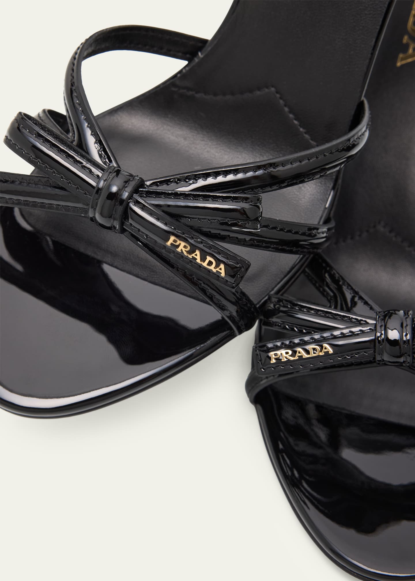 Prada 75mm Vernice Leather Mule Sandals - Bergdorf Goodman