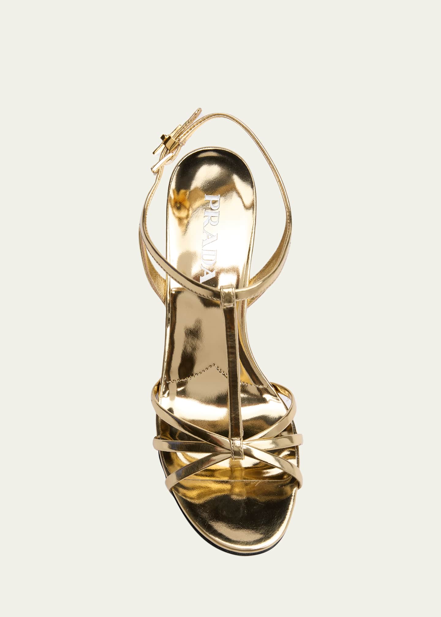 Prada 55mm Metallic Leather Wedge Sandals - Bergdorf Goodman
