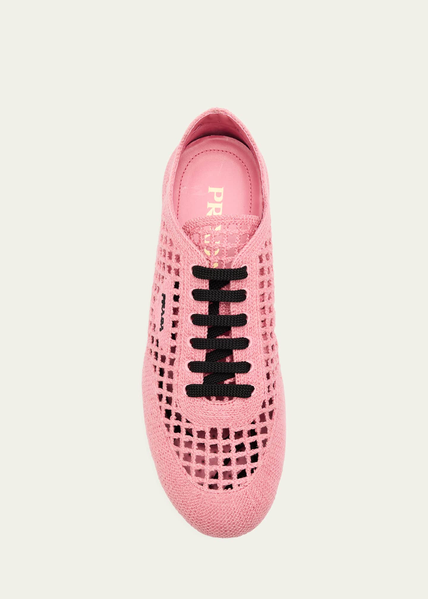 Prada Metallic Crochet Low-Top Sneakers - Bergdorf Goodman