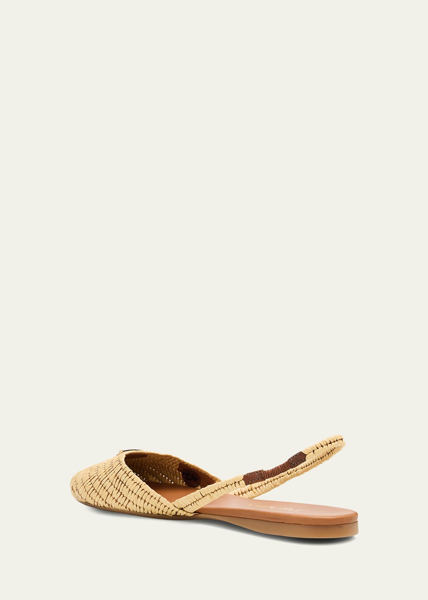 Prada 5mm Raffia Slingback Flats - Bergdorf Goodman