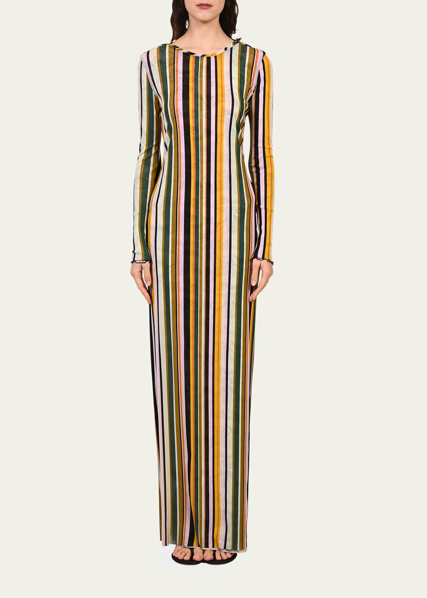 Diane Von Furstenberg Arabella Reversible Multi-Print Long-Sleeve Maxi Dress, Paisley Rh, Women's, XS, Casual & Work Dresses Maxi Dresses