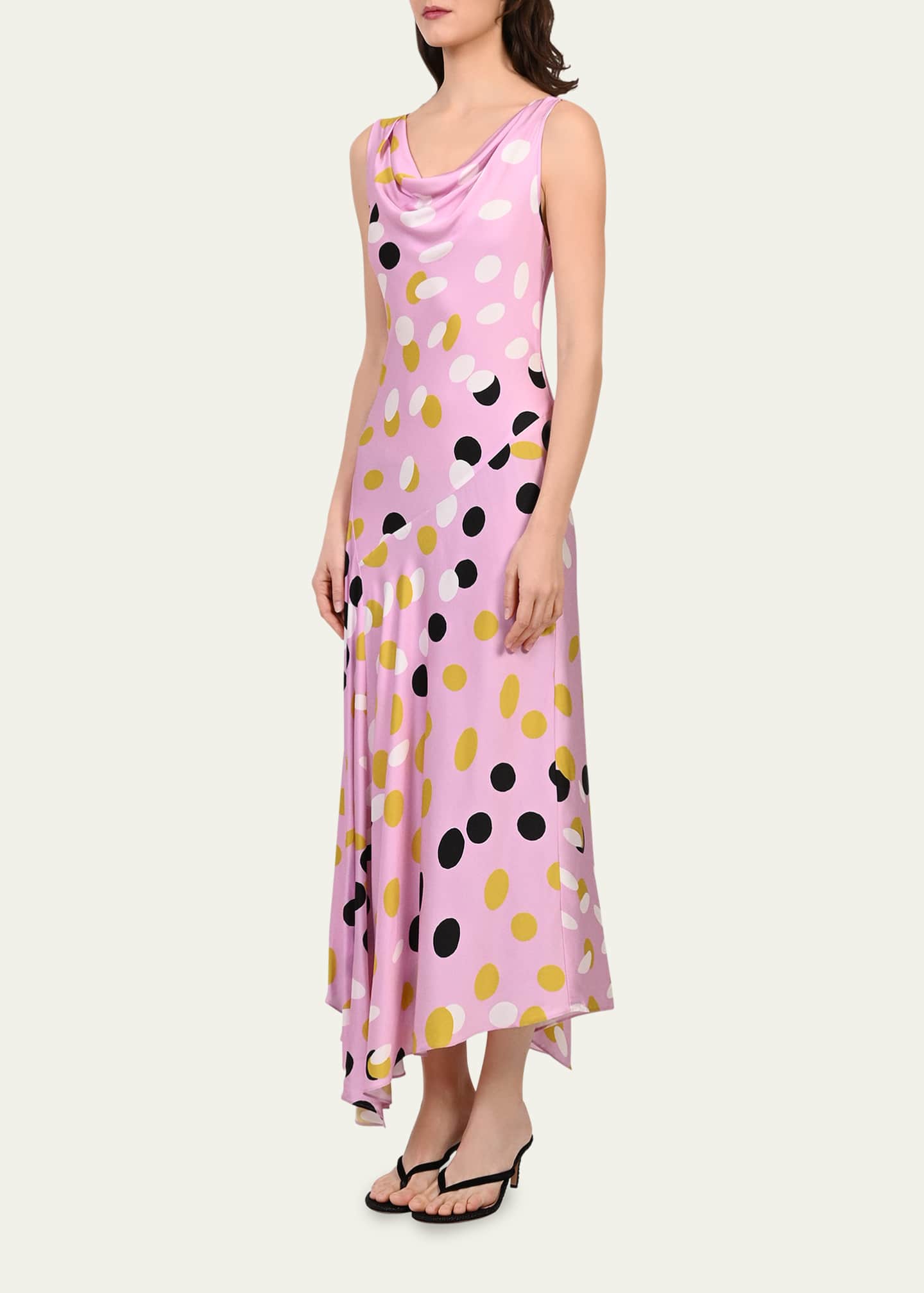 asymmetric polka dot dress Asymmetric Polka Dot Mini Dress – Thrift On the Ave