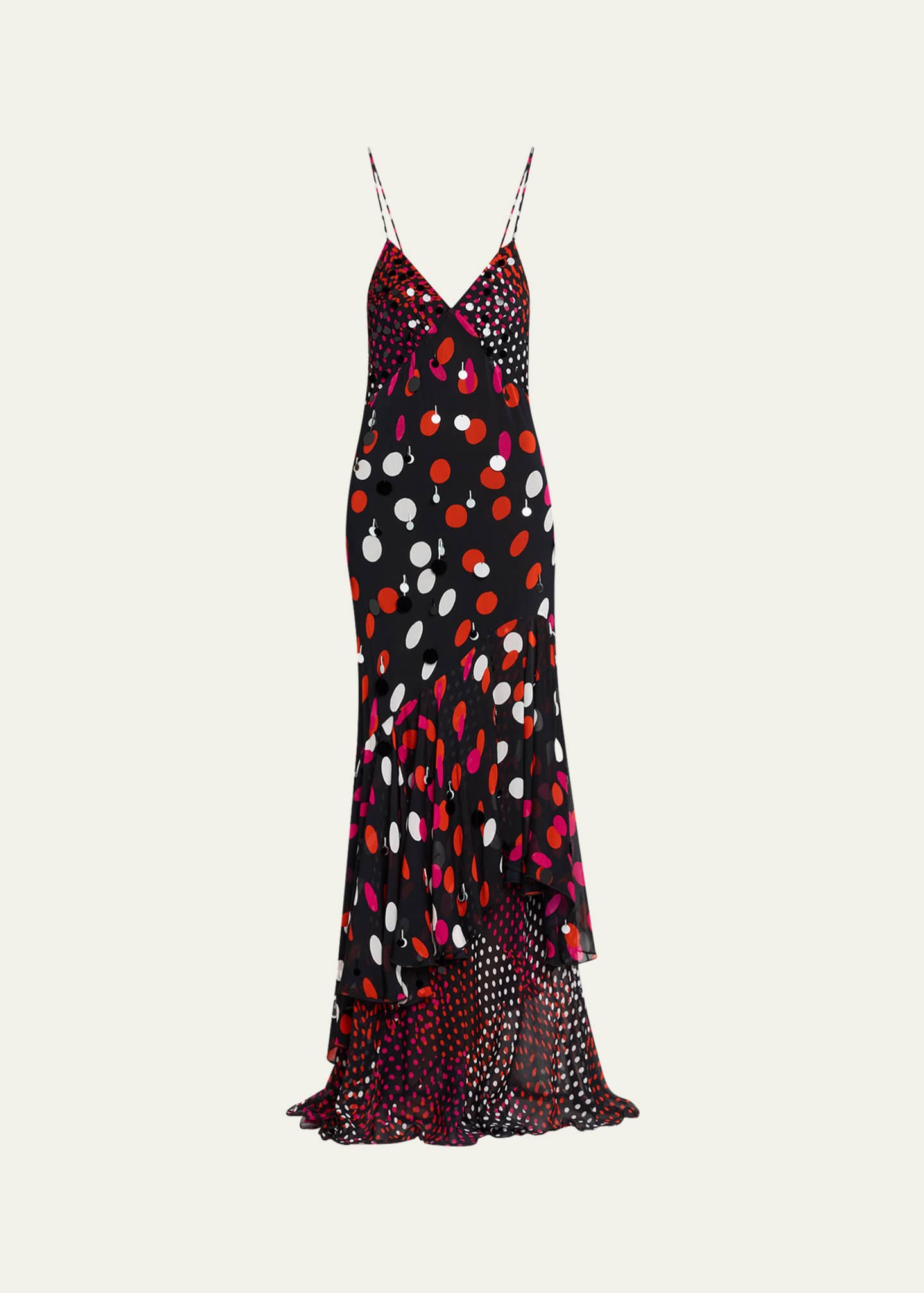 Diane von Furstenberg Luisa Backless Polka Dot Paillette Maxi Dress -  Bergdorf Goodman