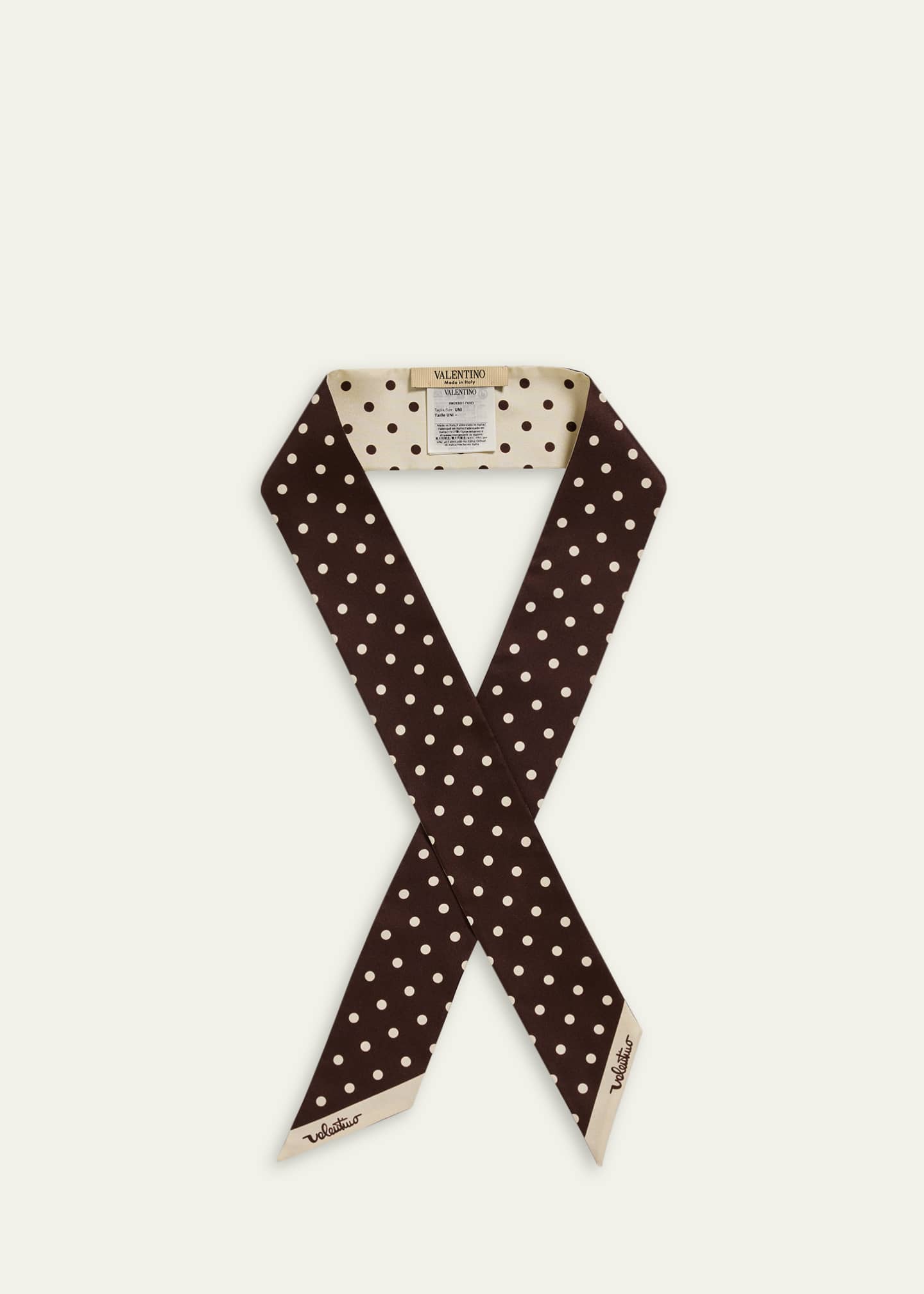 Valentino Garavani Reversible Silk Twill Skinny Scarf - Bergdorf