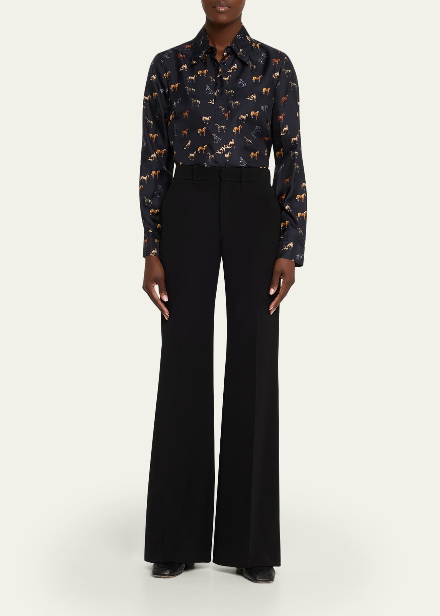 GABRIELA HEARST シャツ Gabriela Hearst Cruz Floral Silk Shirt | Neiman Marcus