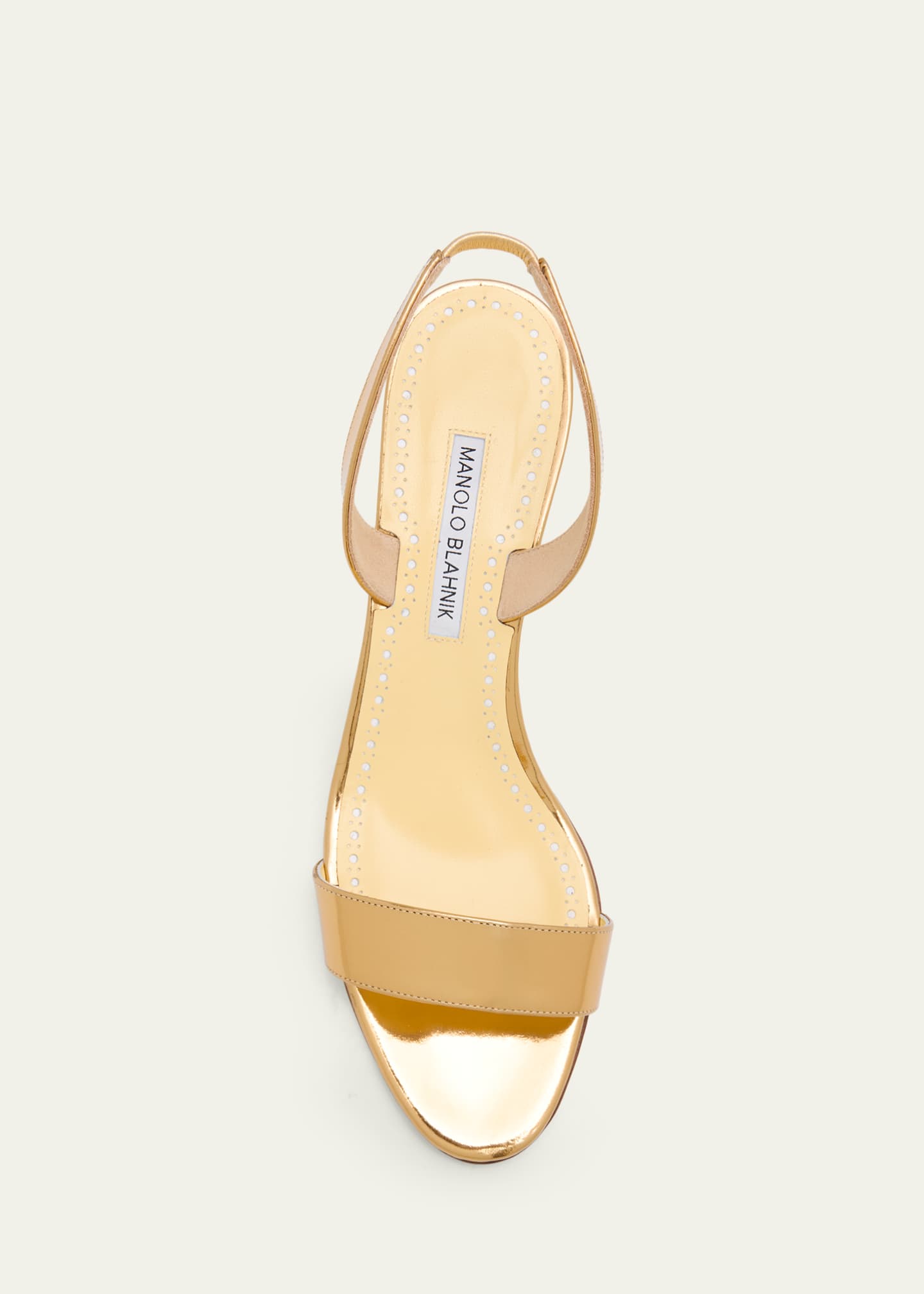 Manolo Blahnik 50mm Cupisanpla Metallic Leather Sandals - Bergdorf