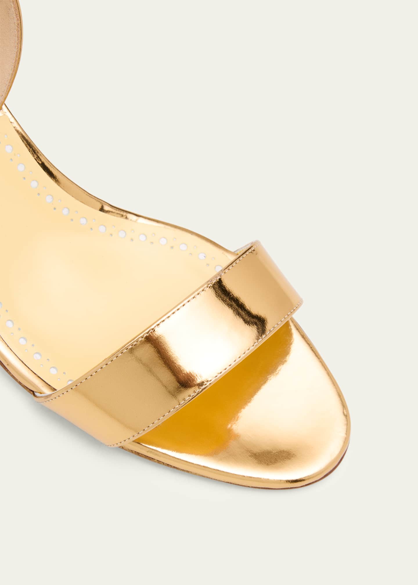 Manolo Blahnik 50mm Cupisanpla Metallic Leather Sandals - Bergdorf
