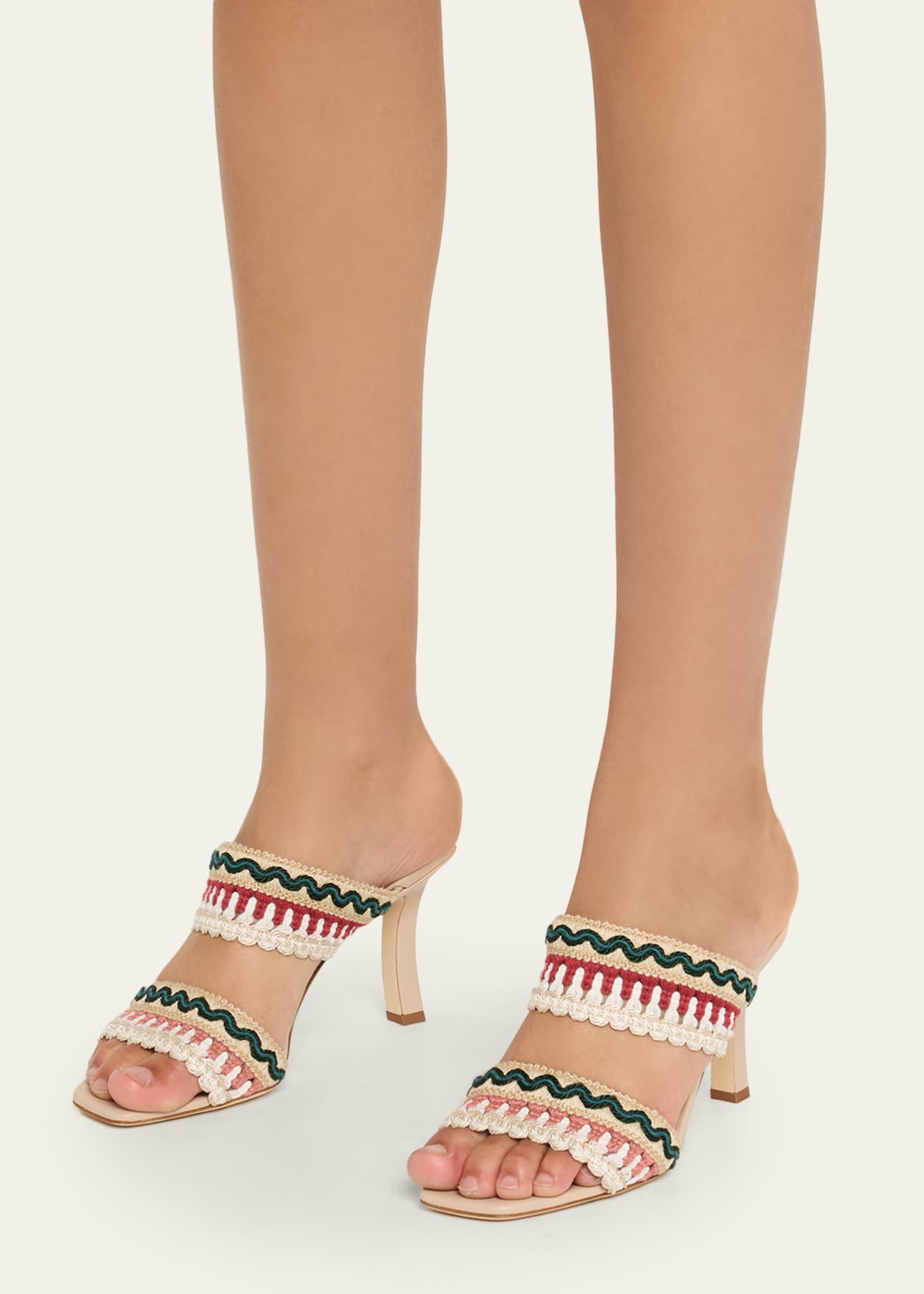 Manolo Blahnik 90mm Mabecomu Embroidered Mule Sandals - Bergdorf