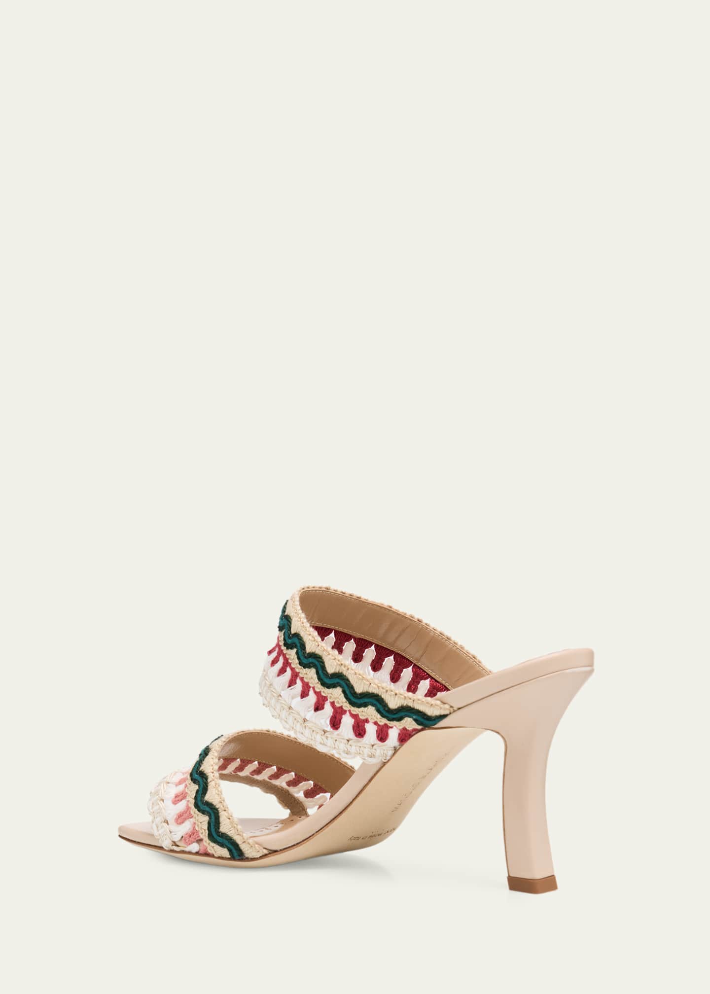 Manolo Blahnik 90mm Mabecomu Embroidered Mule Sandals - Bergdorf