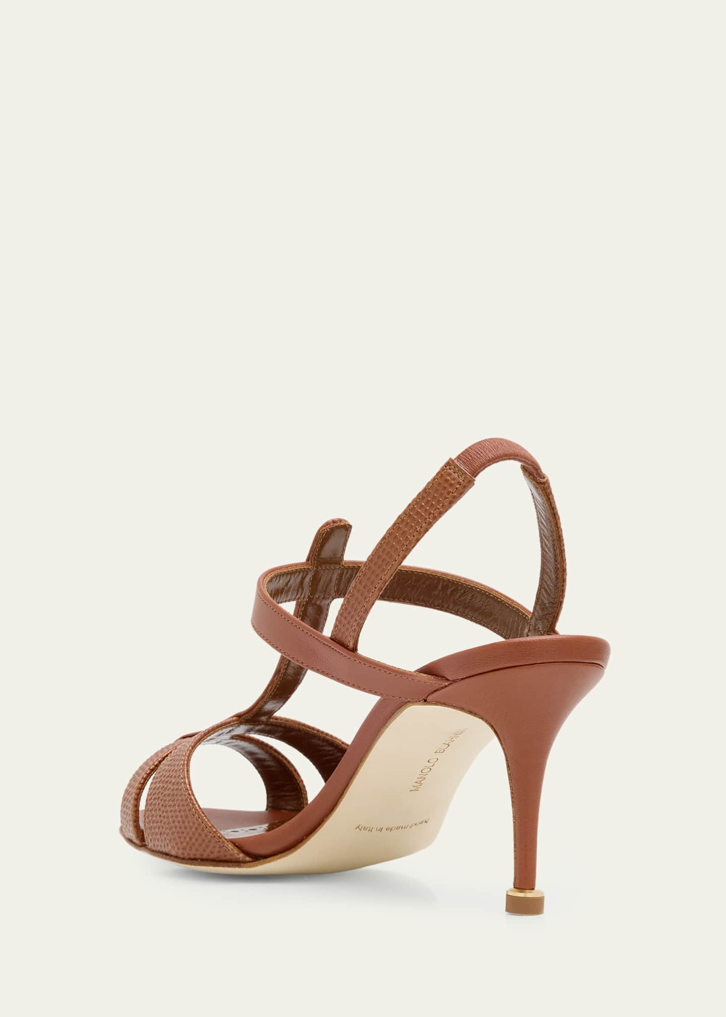 Manolo Blahnik 70mm Retaux Metallic Leather Sandals - Bergdorf Goodman