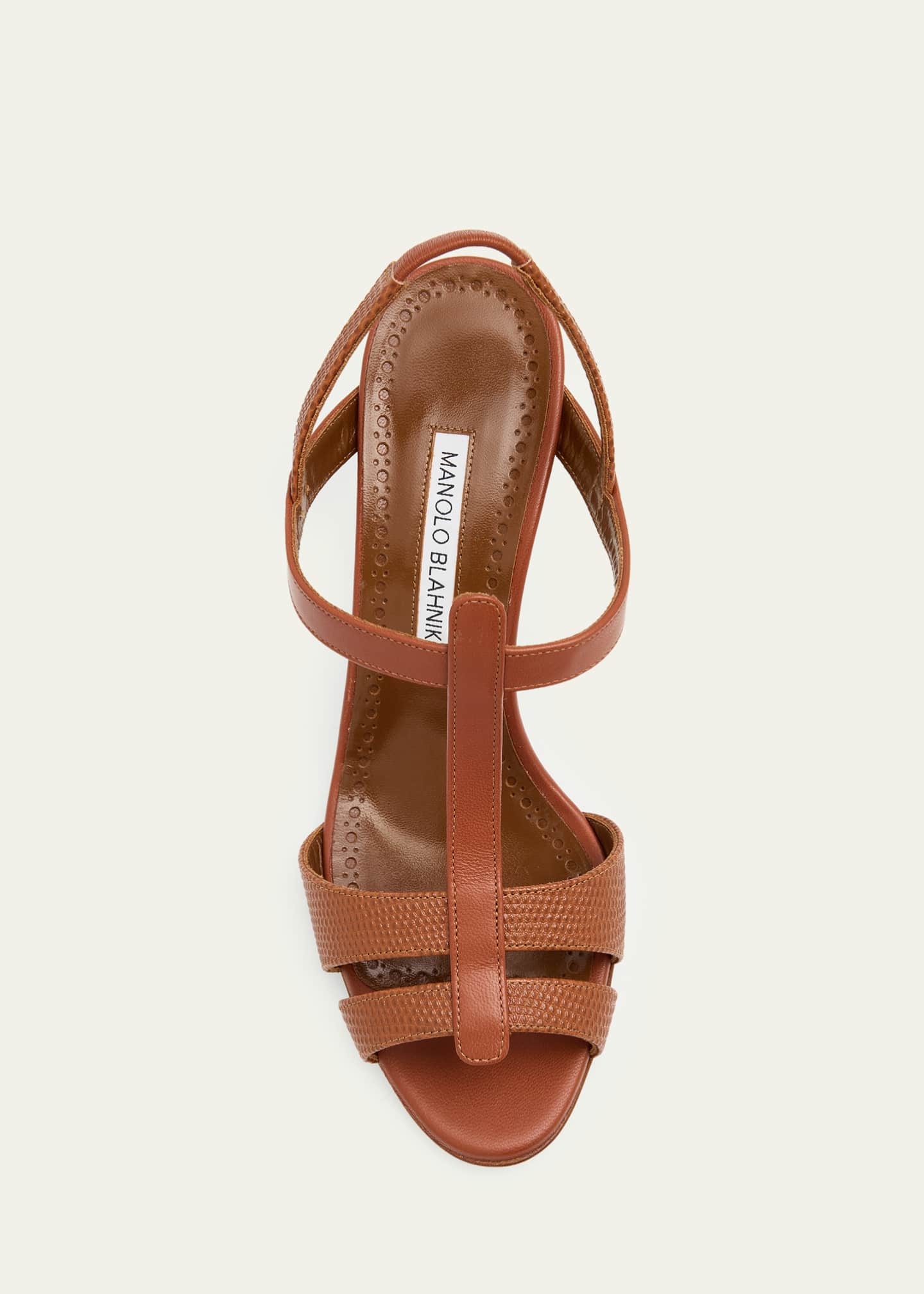 Manolo Blahnik 70mm Retaux Metallic Leather Sandals - Bergdorf Goodman