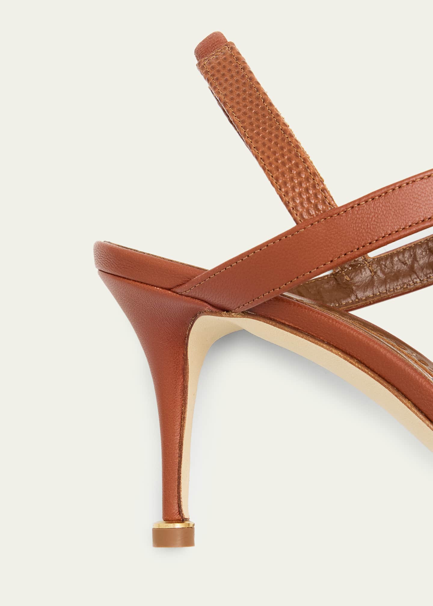 Manolo Blahnik 70mm Retaux Metallic Leather Sandals - Bergdorf Goodman
