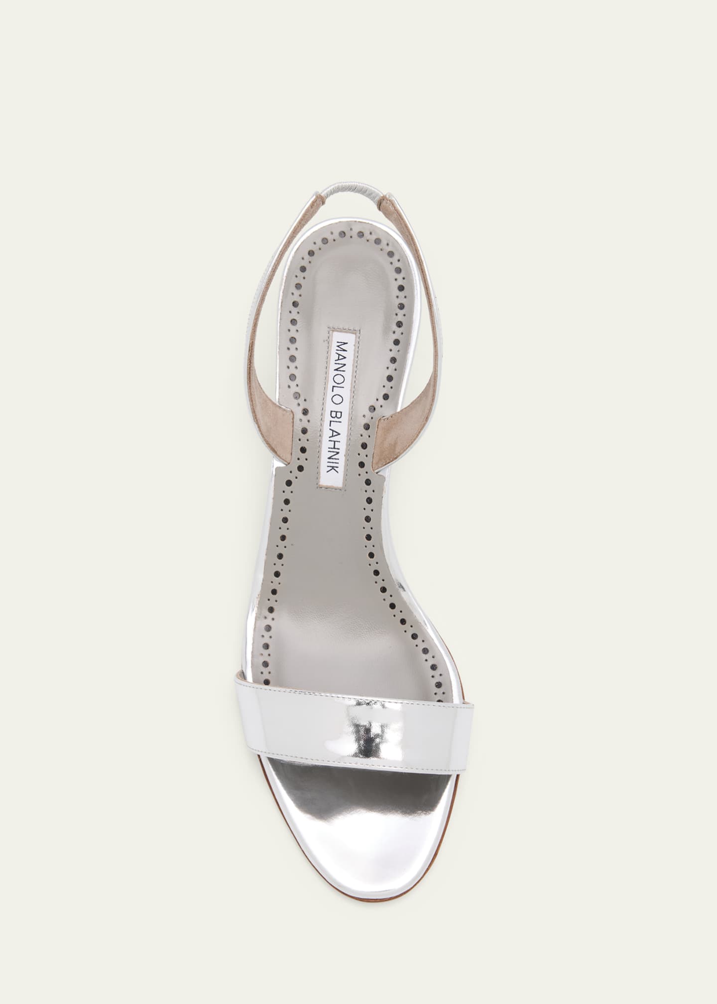 MANOLO BLAHNIK シューホーン シルバー Manolo Blahnik 50mm Cupisanpla Metallic Leather Sandals - Bergdorf