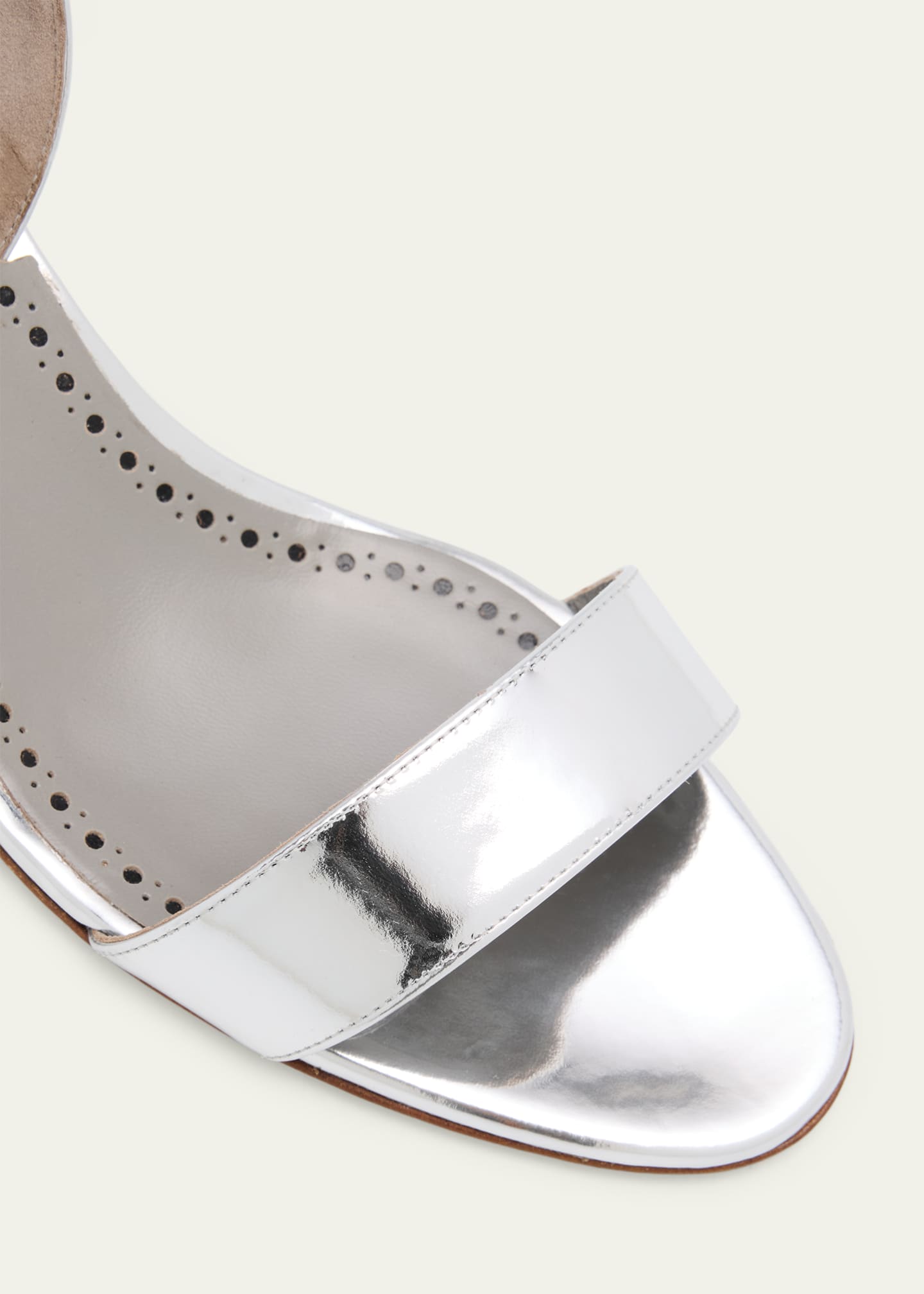 Manolo Blahnik 50mm Cupisanpla Metallic Leather Sandals - Bergdorf