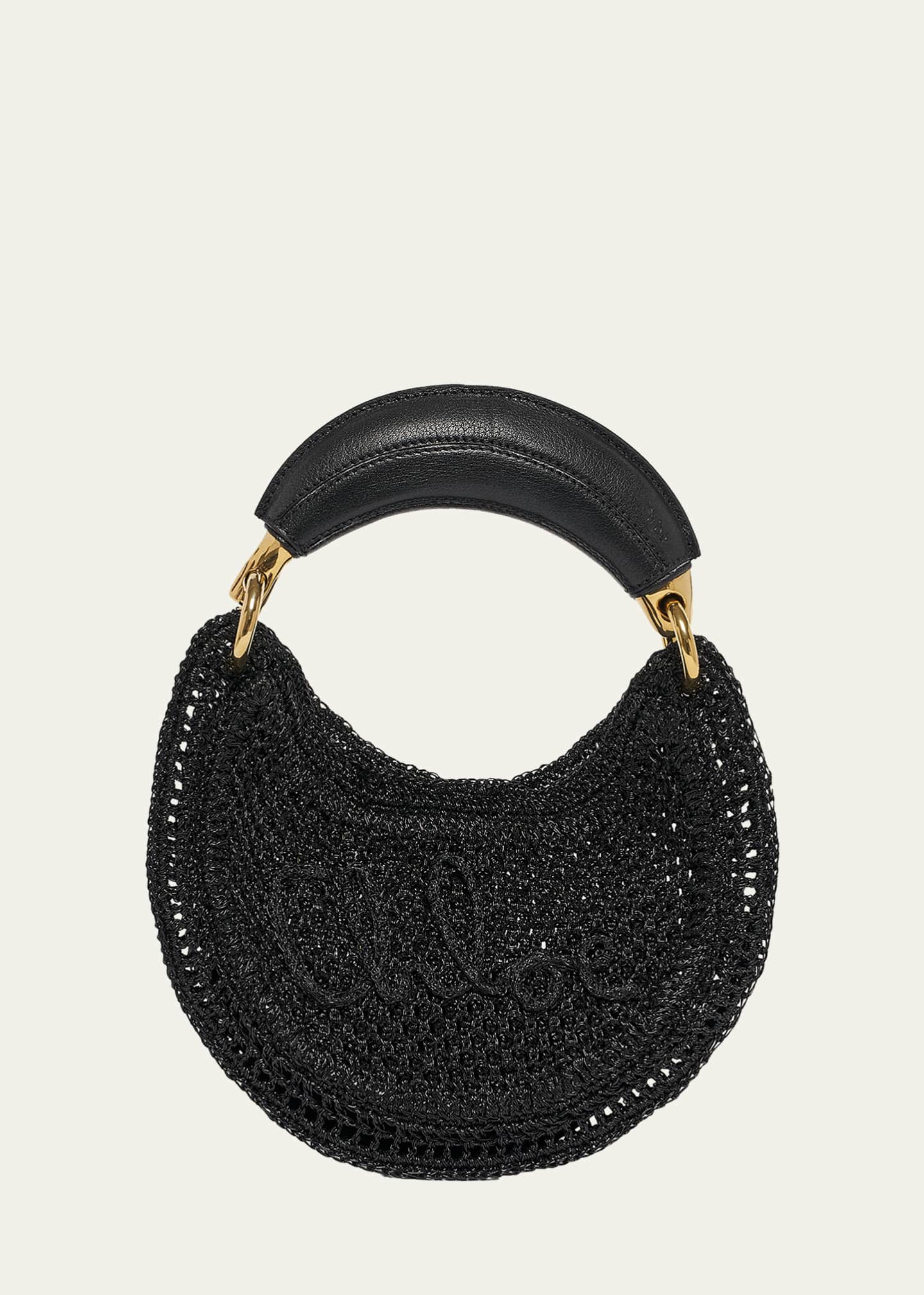 Chloe Summer Banana Mini Hobo Bag in Metallic Crochet - Bergdorf