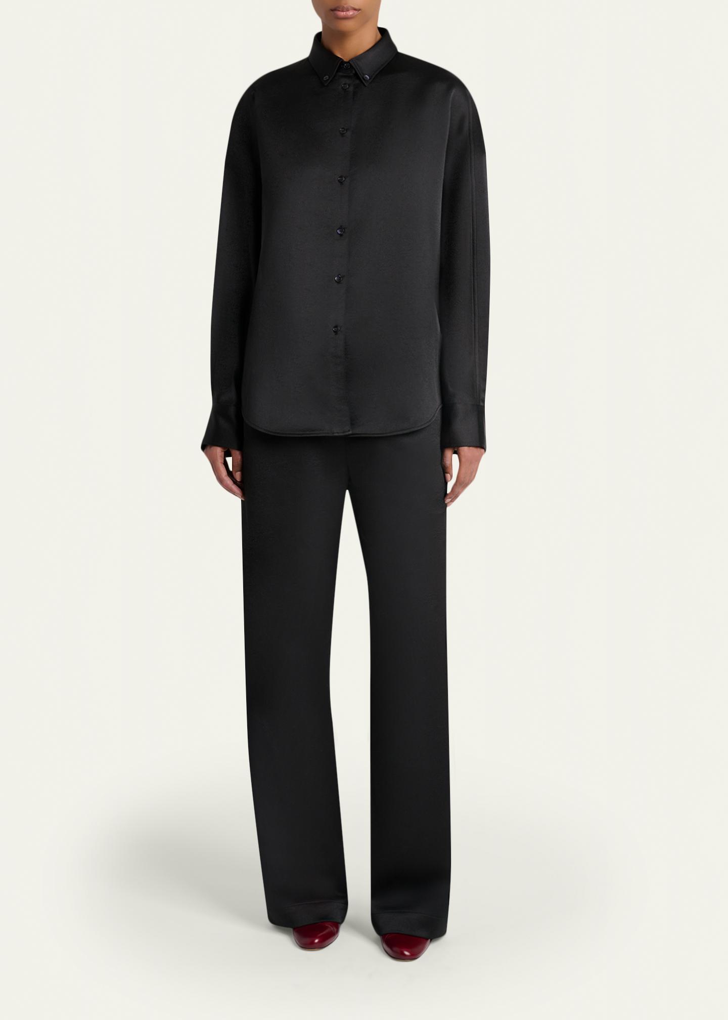 Proenza Schouler White Label Caroline Button-Front Crepe Shirt
