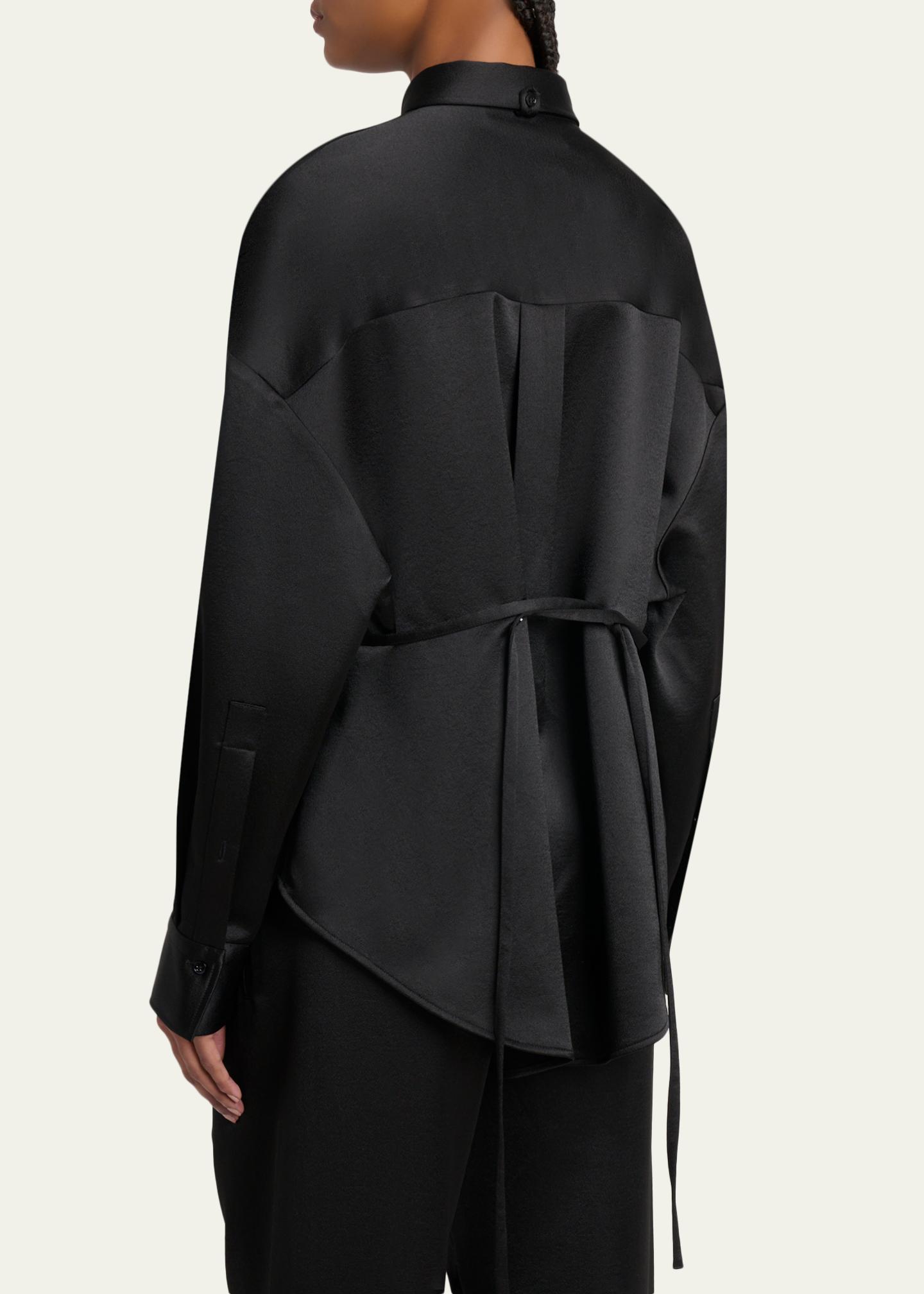 Proenza Schouler White Label Caroline Button-Front Crepe Shirt