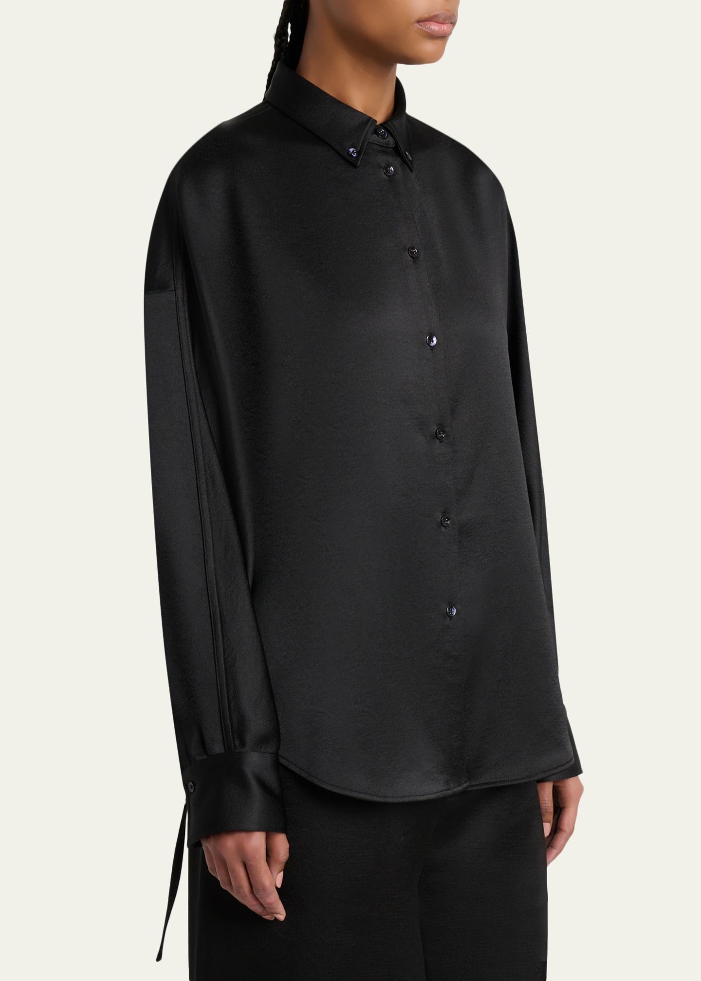 Proenza Schouler White Label Caroline Button-Front Crepe Shirt