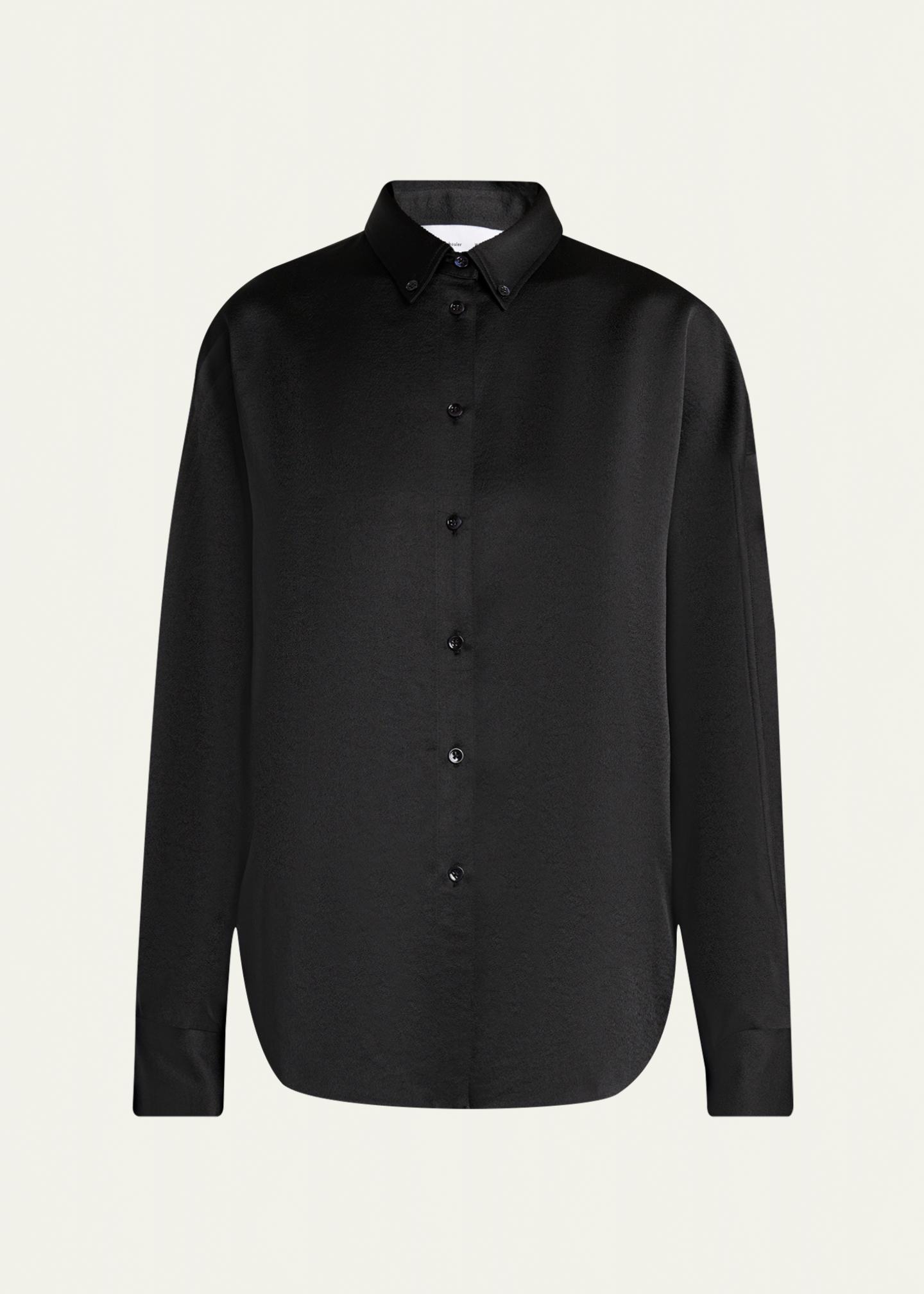 Proenza Schouler White Label Caroline Button-Front Crepe Shirt