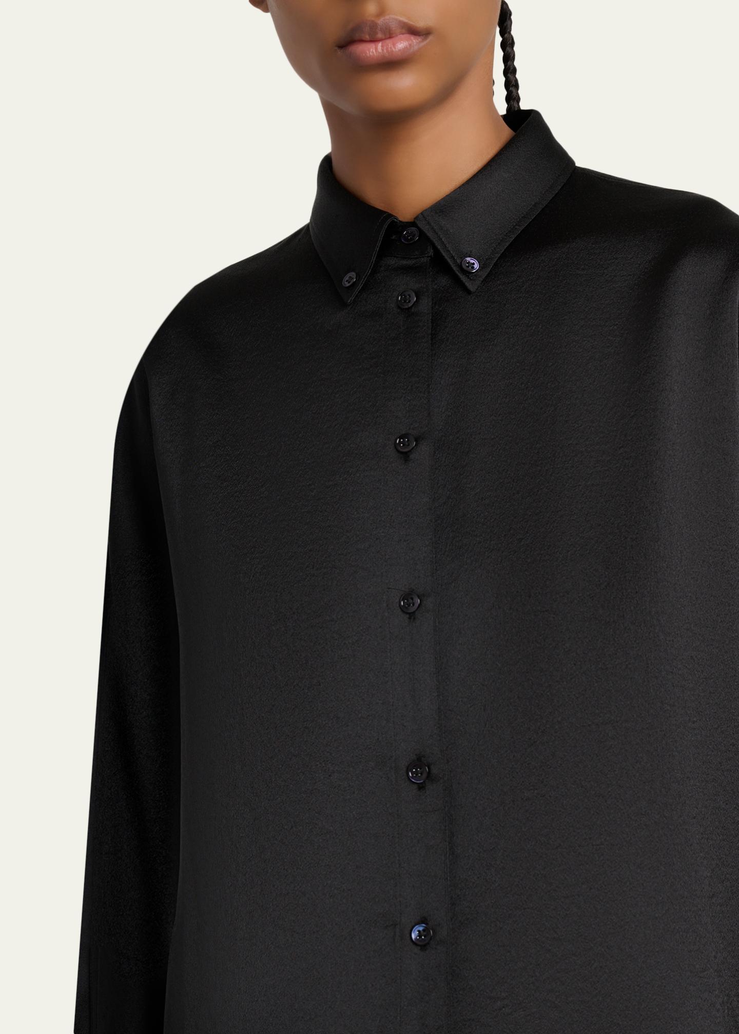 Proenza Schouler White Label Caroline Button-Front Crepe Shirt
