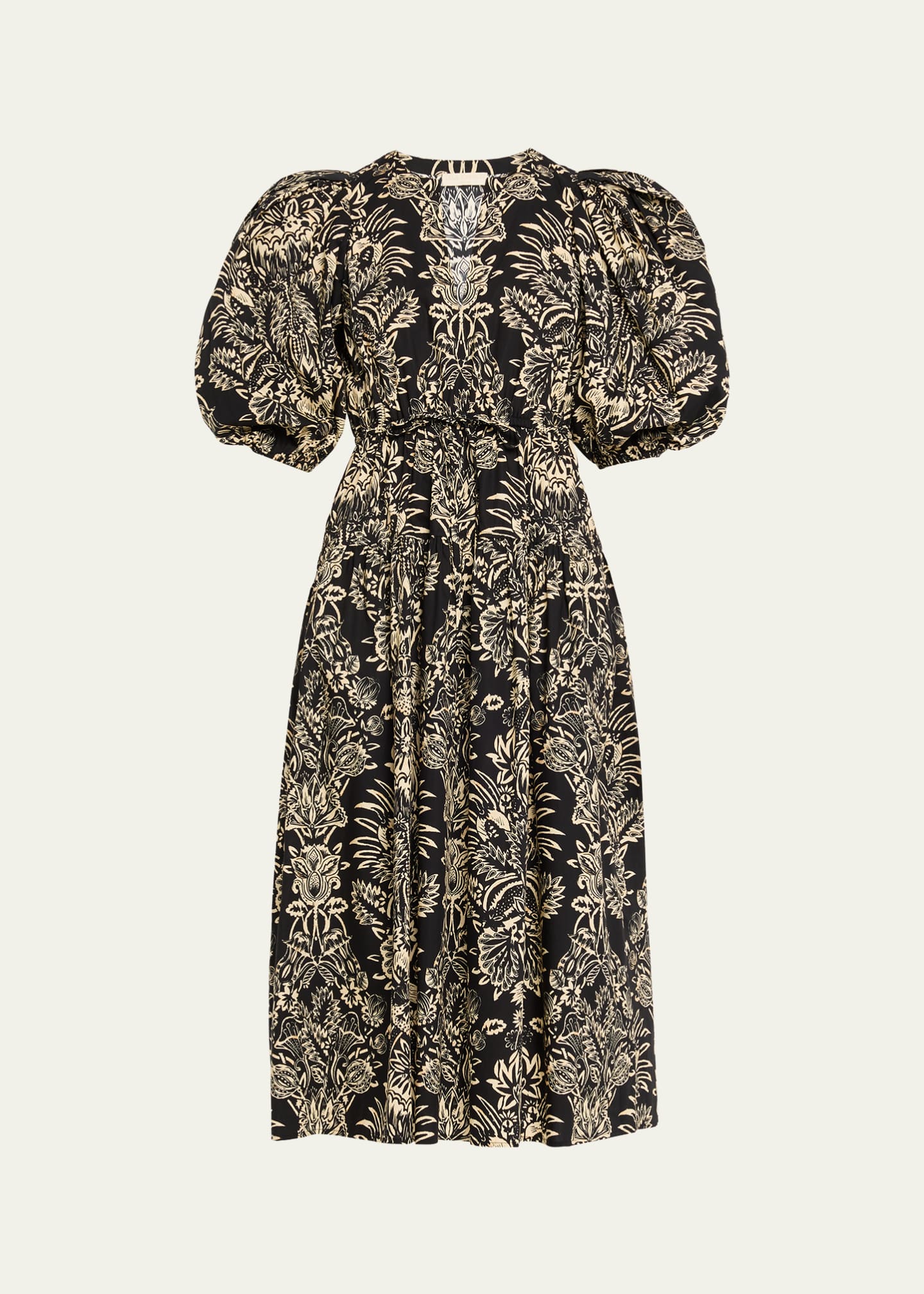 slim fit dress slacks Ulla Johnson Cassian Dress Noir Floral Nof