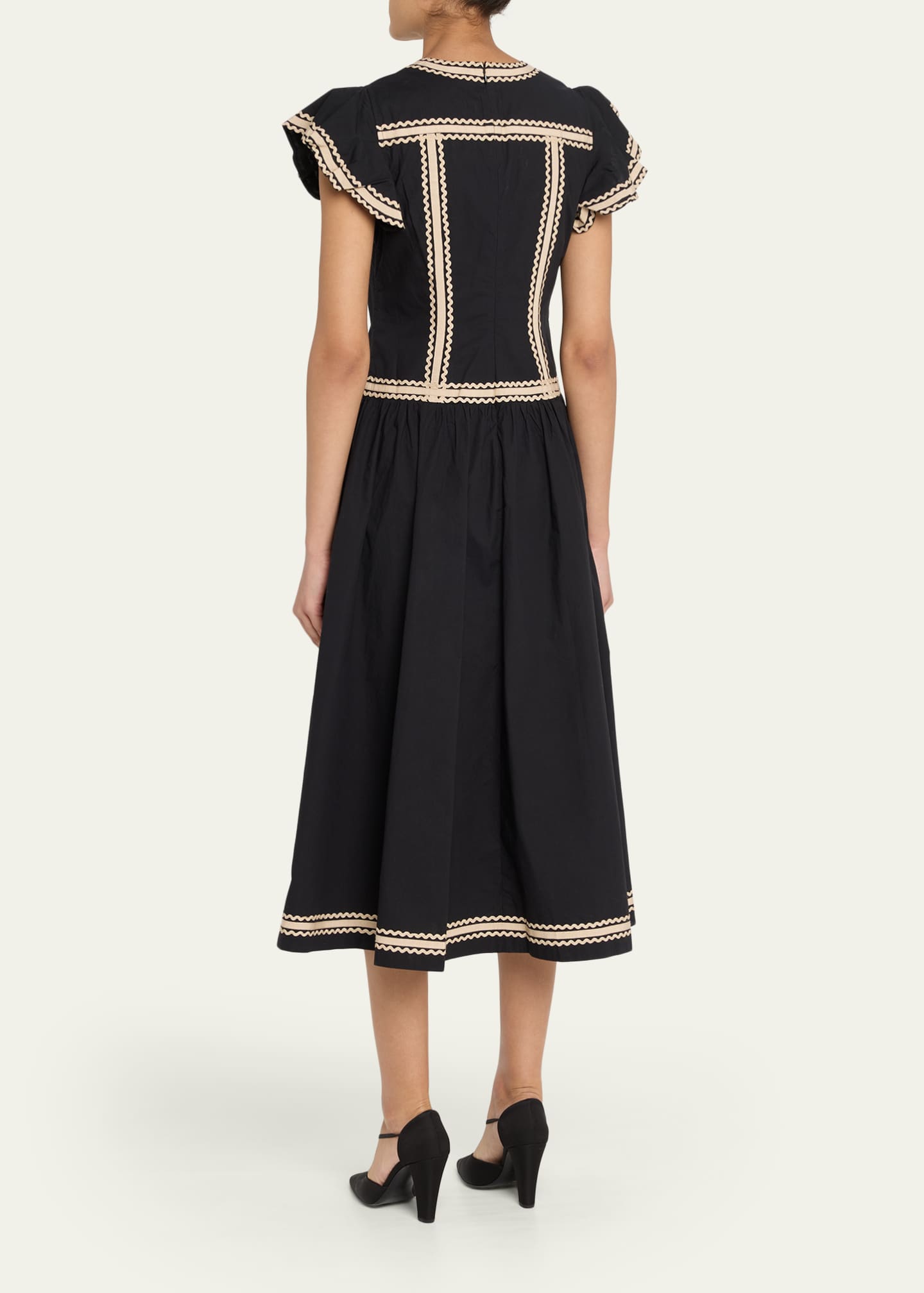 Ulla Johnson Delphina Ricrac Embellished Sleeveless Midi Dress - Bergdorf  Goodman