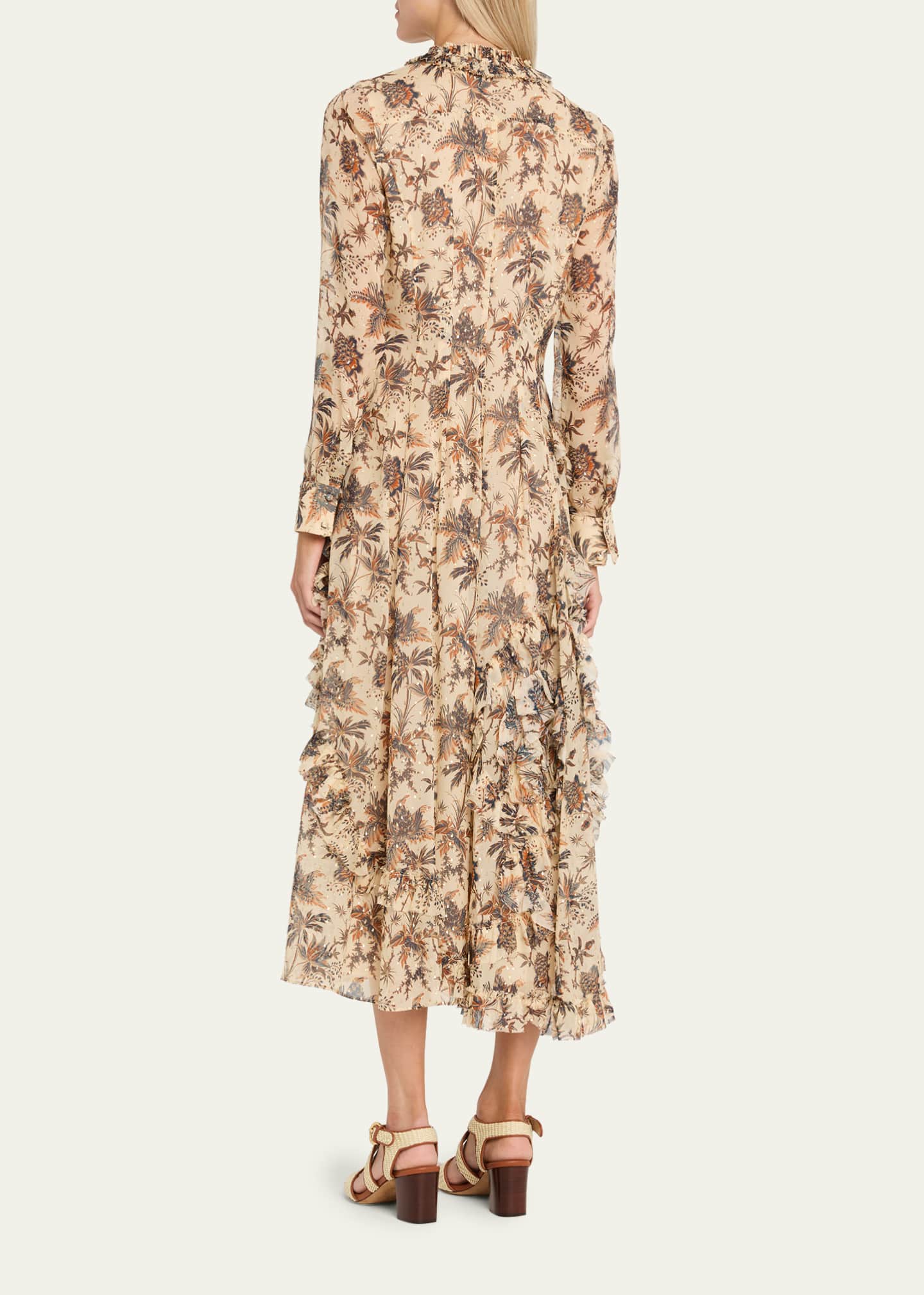 white christmas dresses Long Sleeve Metallic Chiffon Wrap Dress – R&M Richards