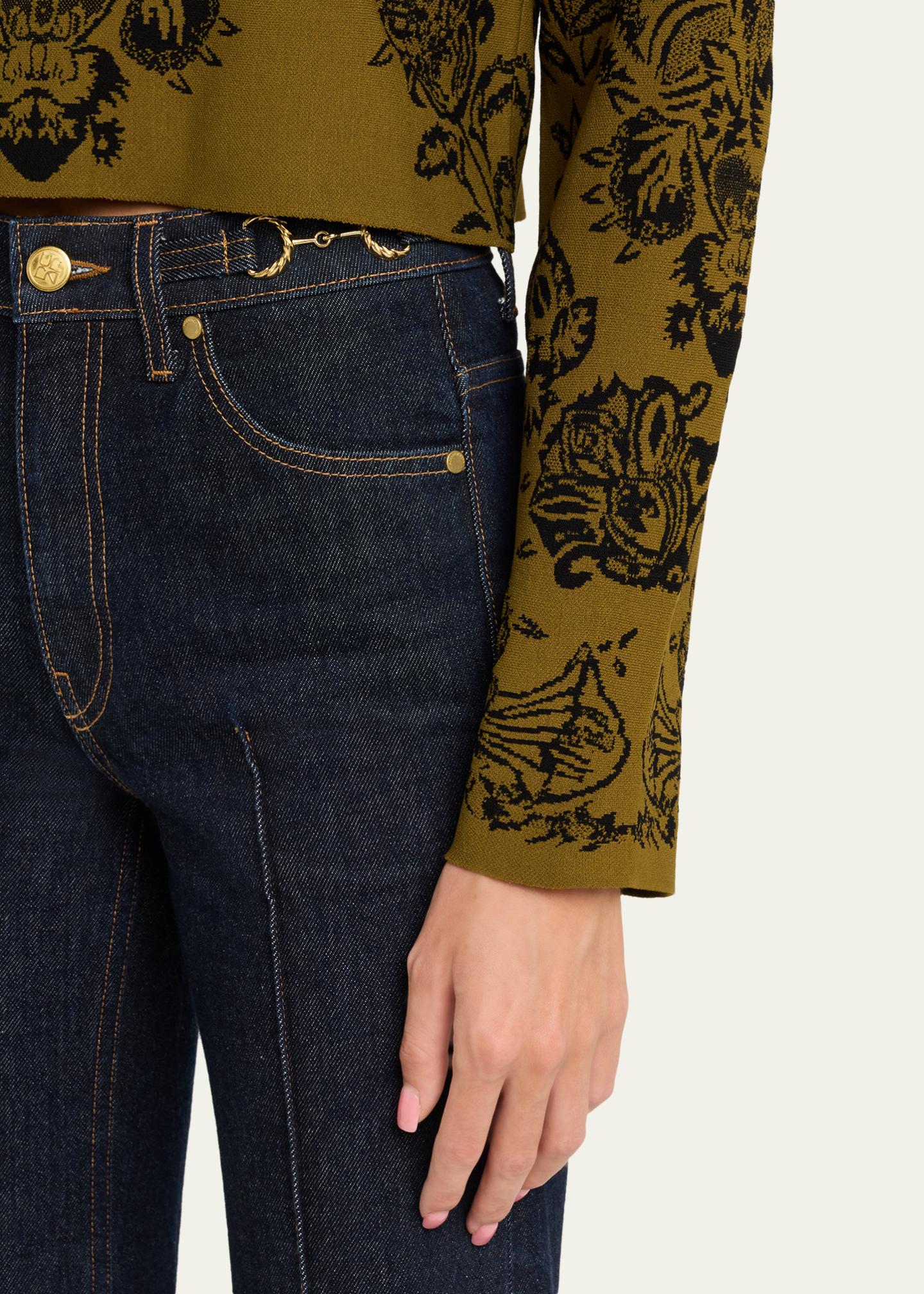 Ulla Johnson Elisa Jacquard Knit Crop Sweater - Bergdorf Goodman