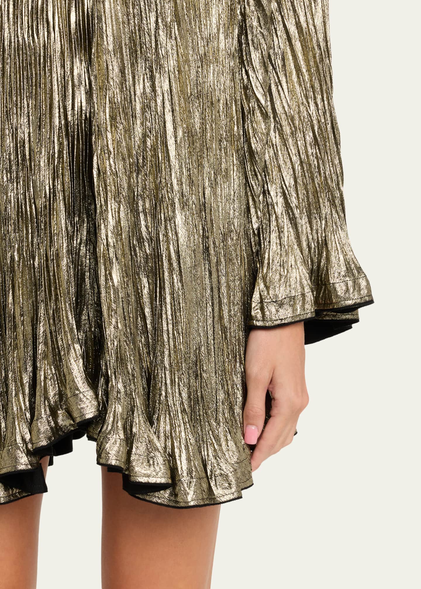 Ulla Johnson Claire Pleated Long Sleeve Mini Dress - Lumen